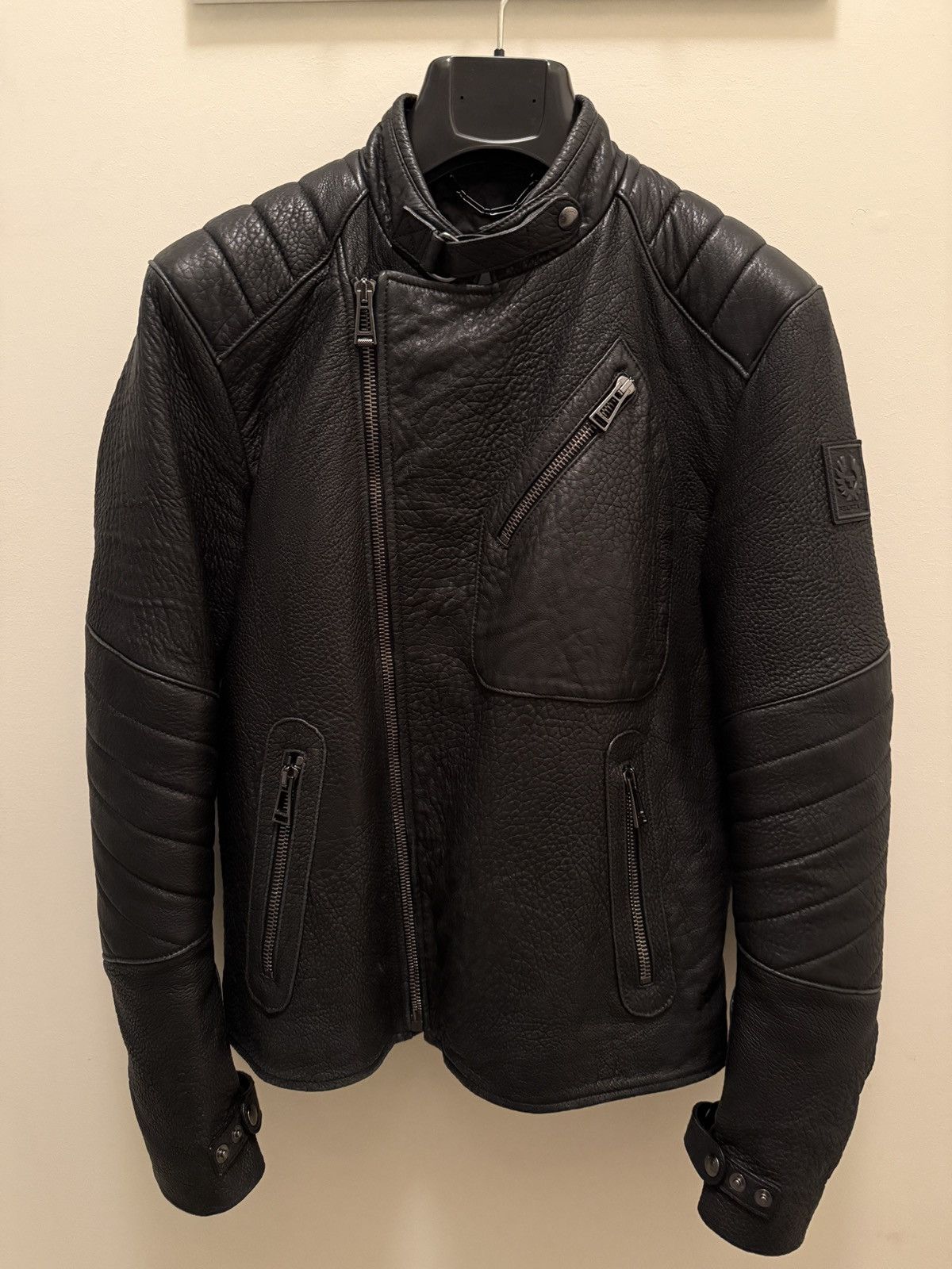 Belstaff Belstaff Black Leather Moto Jacket – Quilted Shoulders Size US M / EU 48-50 / 2 - 1 Thumbnail