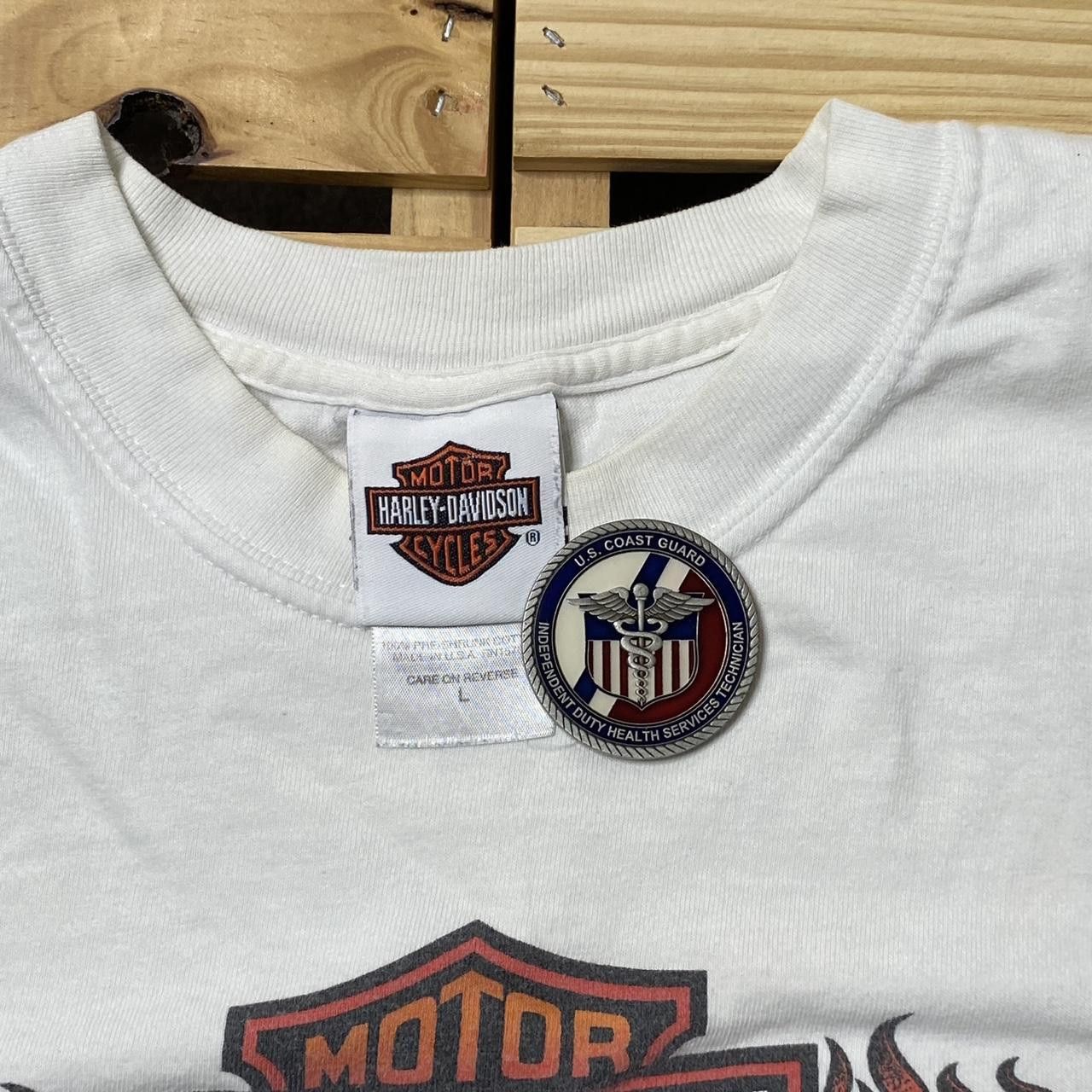 Harley Davidson Vintage Harley Davidson FL White Surf Biker Tee Size Large Size US L / EU 52-54 / 3 - 4 Thumbnail