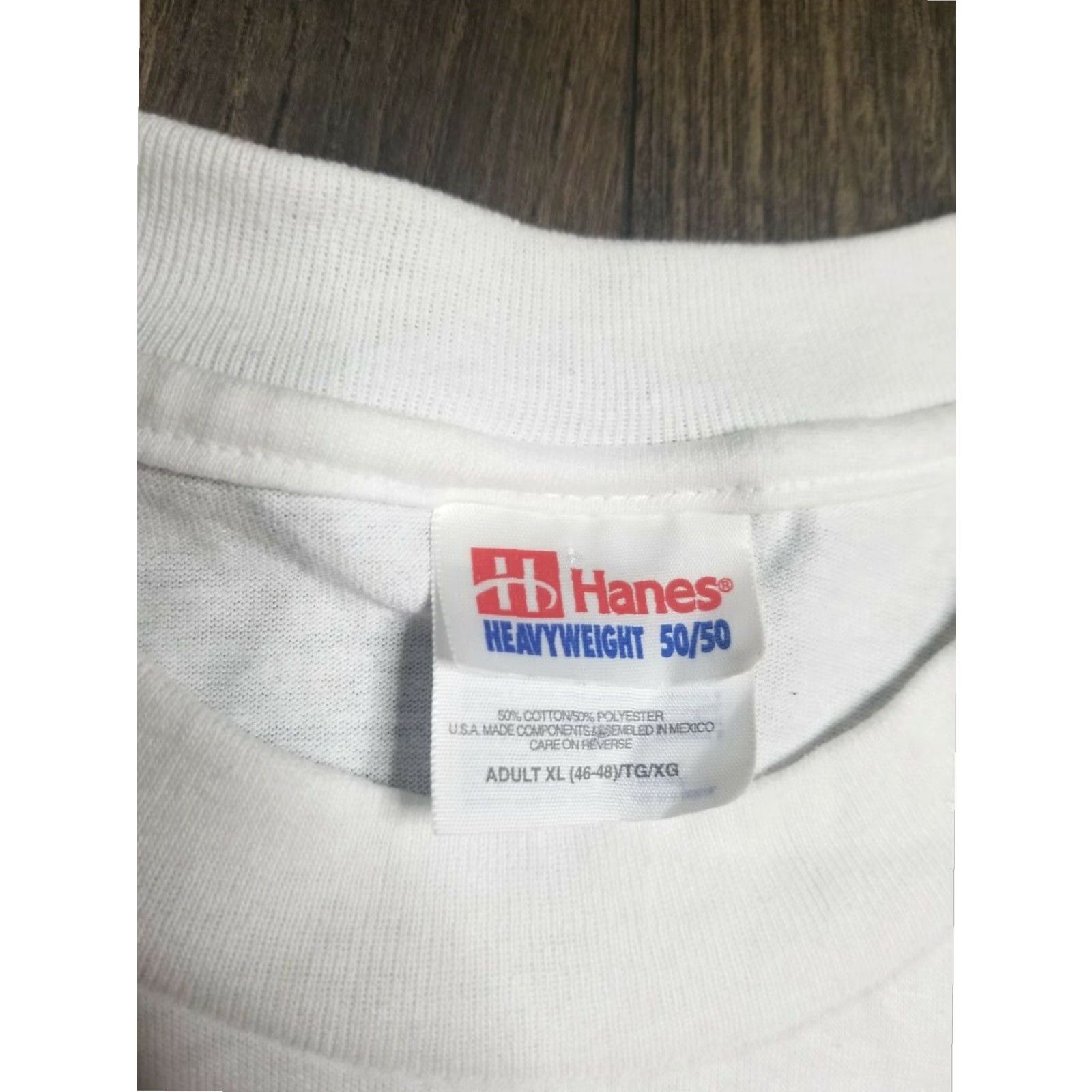 Hanes VINTAGE 90s Hanes Graphic Tee XL White Branson Missouri Love Em and Leave Em Fishing T Shirt Mens Size US XL / EU 56 / 4 - 4 Thumbnail