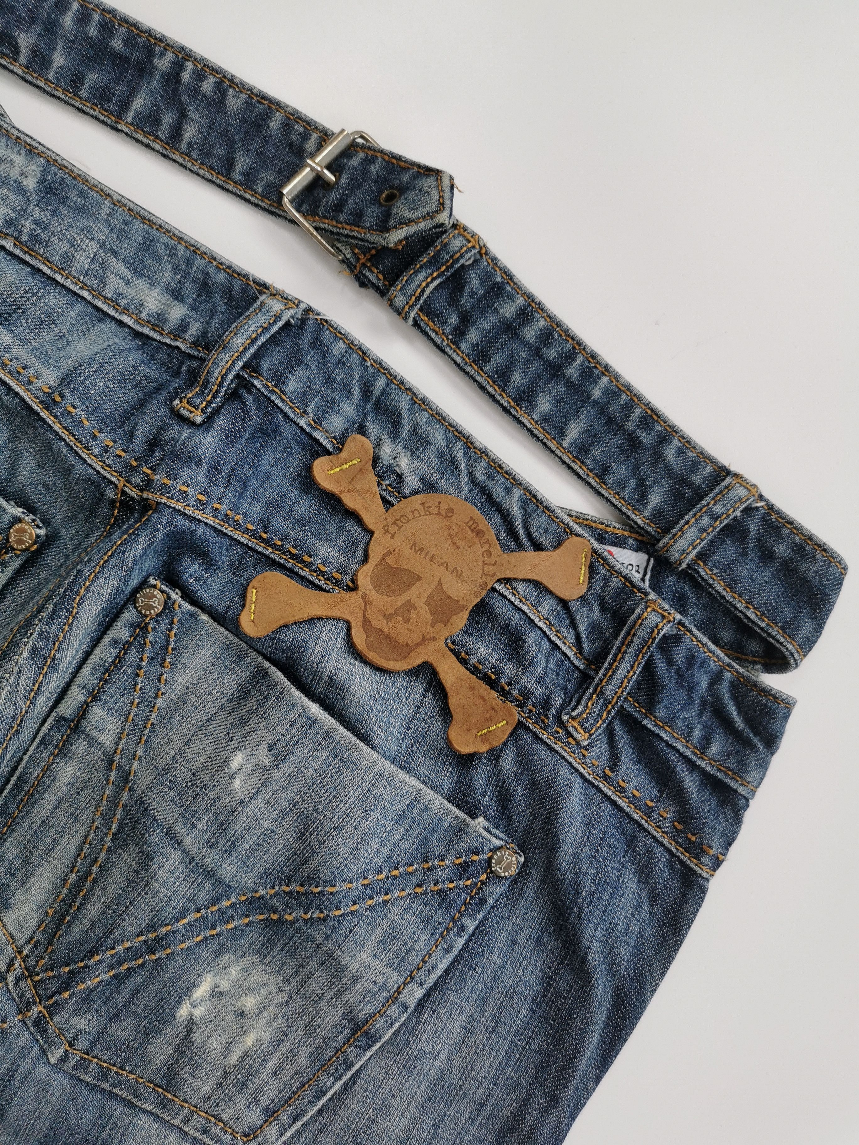 Frankie Morello Frankie Morello Y2K Gimmick Skull Damage Processing Jeans Size US 32 / EU 48 - 12 Thumbnail