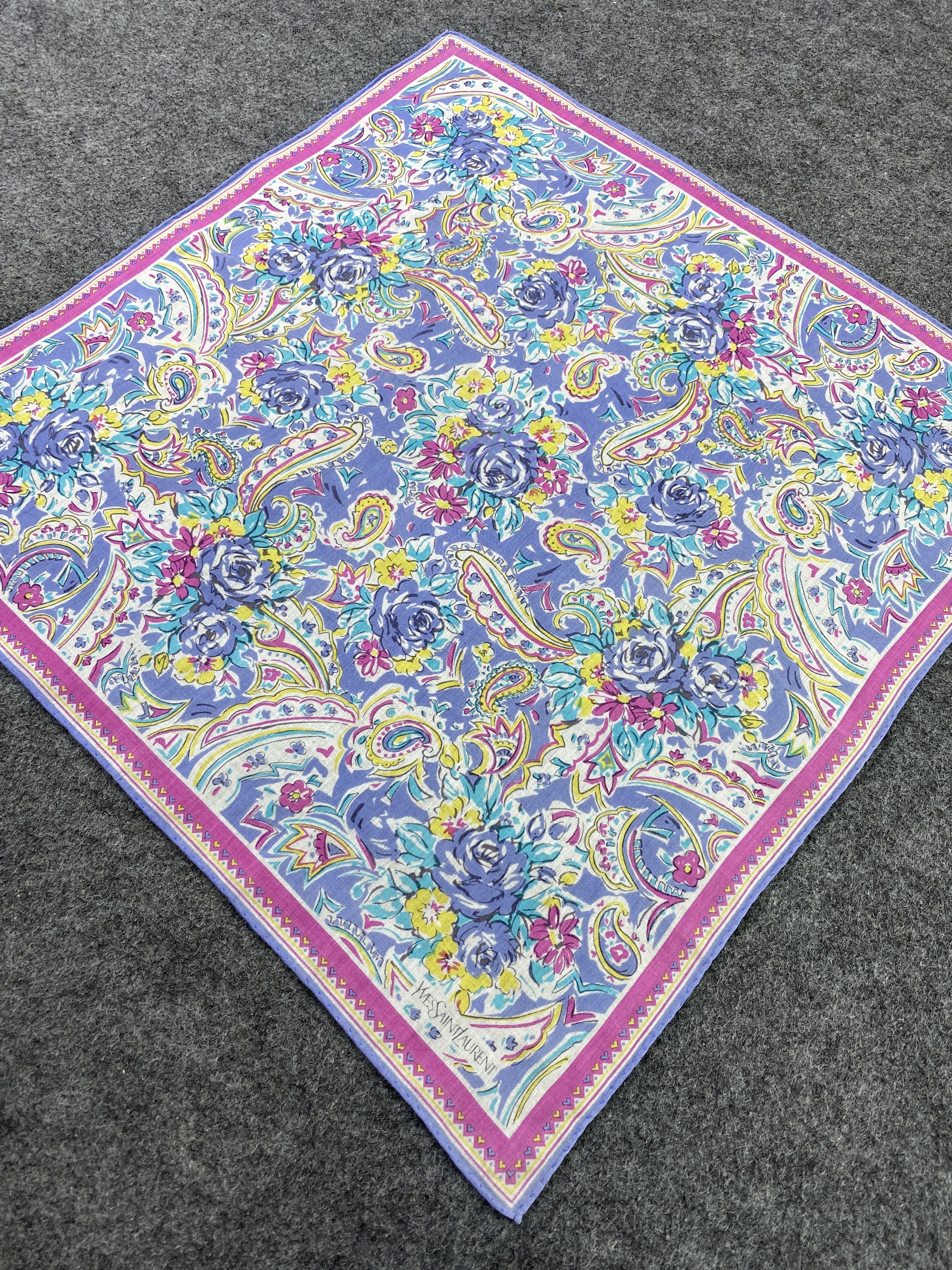 Yves Saint Laurent YSL Handkerchief Neckerchief Bandana-B269 Size ONE SIZE - 4 Thumbnail
