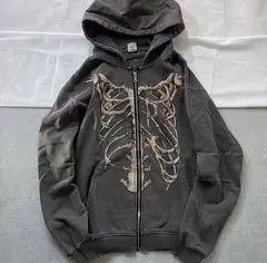 VIBE Punk Zip Up Hoodie Gothic Style Skeleton Size US L / EU 52-54 / 3 - 6 Thumbnail