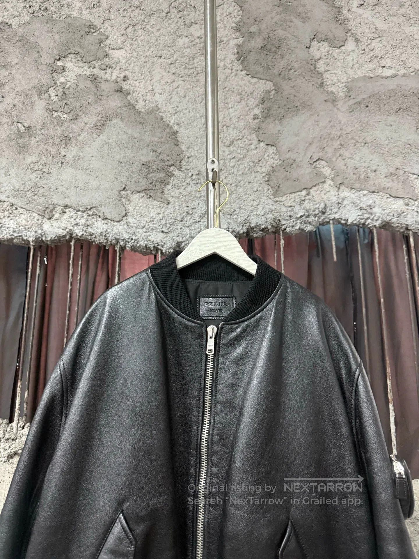 Prada Black Leather Bomber Jacket. Size US M / EU 48-50 / 2 - 2 Thumbnail