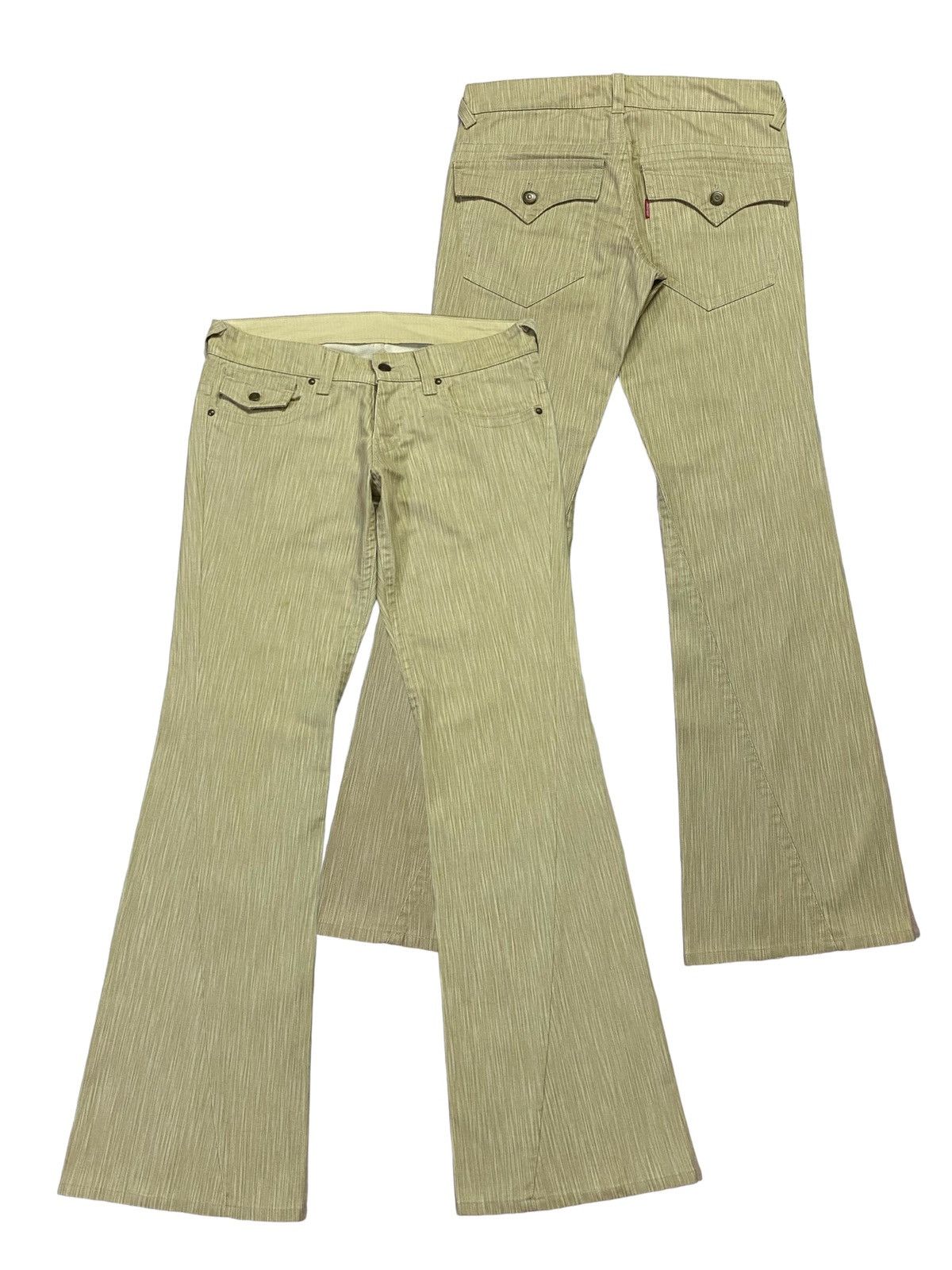 Tornado Mart 💃Tornado Mart Flare Embossed Stripes Spiral Cut Jeans Size US 32 / EU 48 - 1 Thumbnail