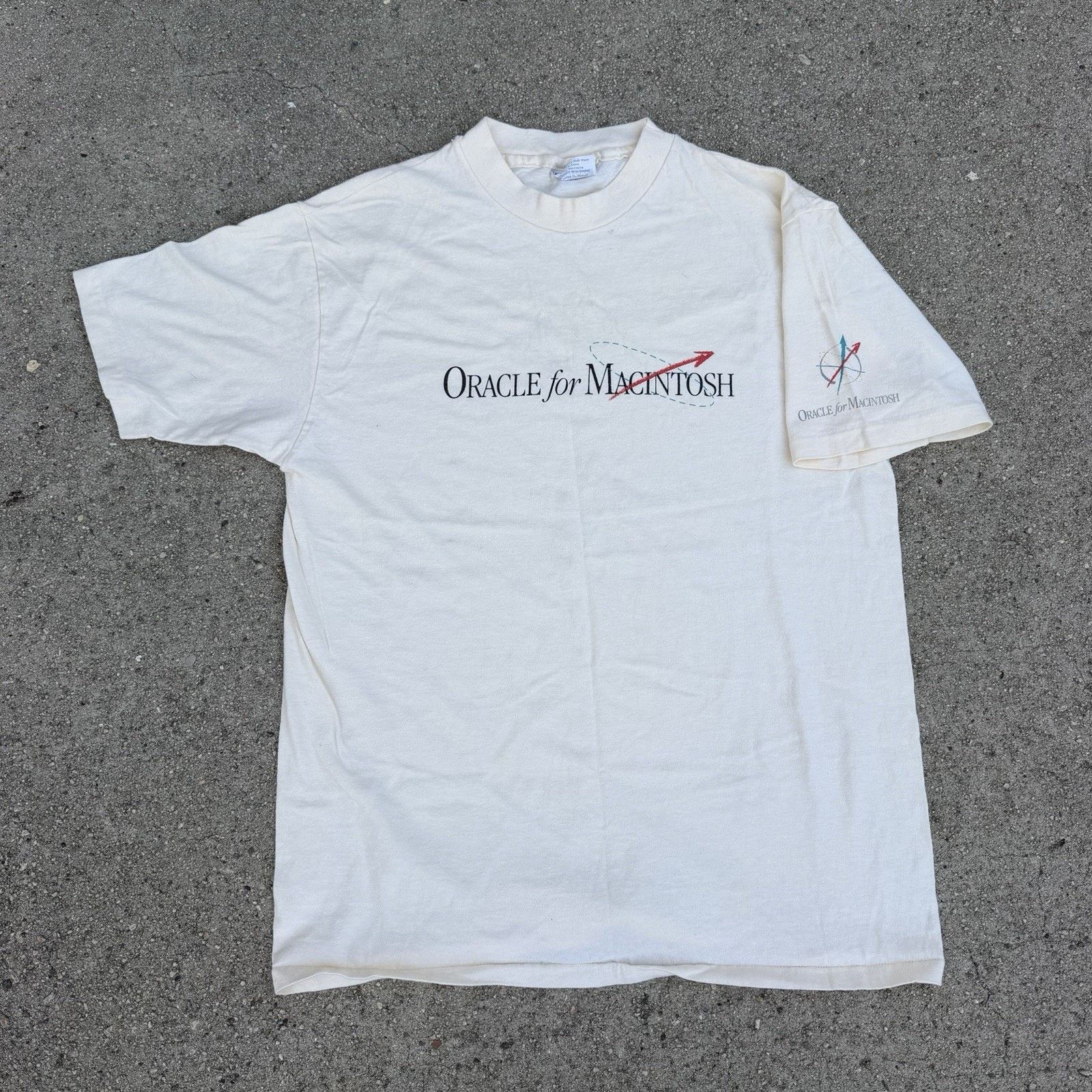 Apple × Vintage Vintage 80s Oracle For Apple Macintosh Promo Tee T-Shirt Size US L / EU 52-54 / 3 - 3 Thumbnail