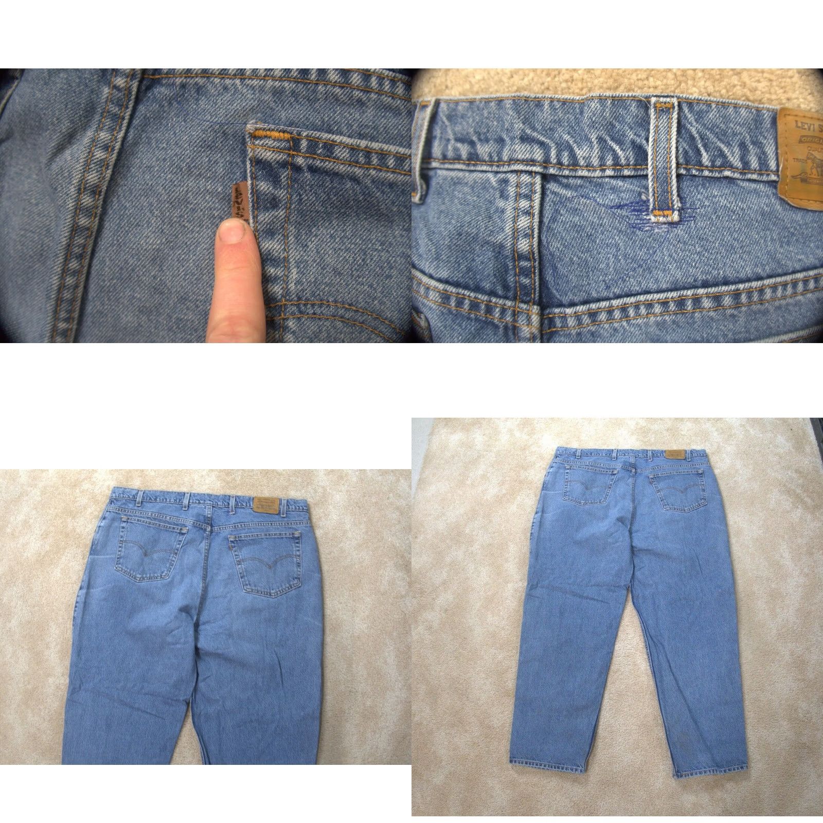 Levi's VINTAGE Levi's 545 Jeans Mens 46x32 Blue Denim Distressed 5-Pocket Baggy Straight Modern Regular 90s Grunge Logo Belt Loops Shirt? Size US 30 / EU 46 - 8 Thumbnail
