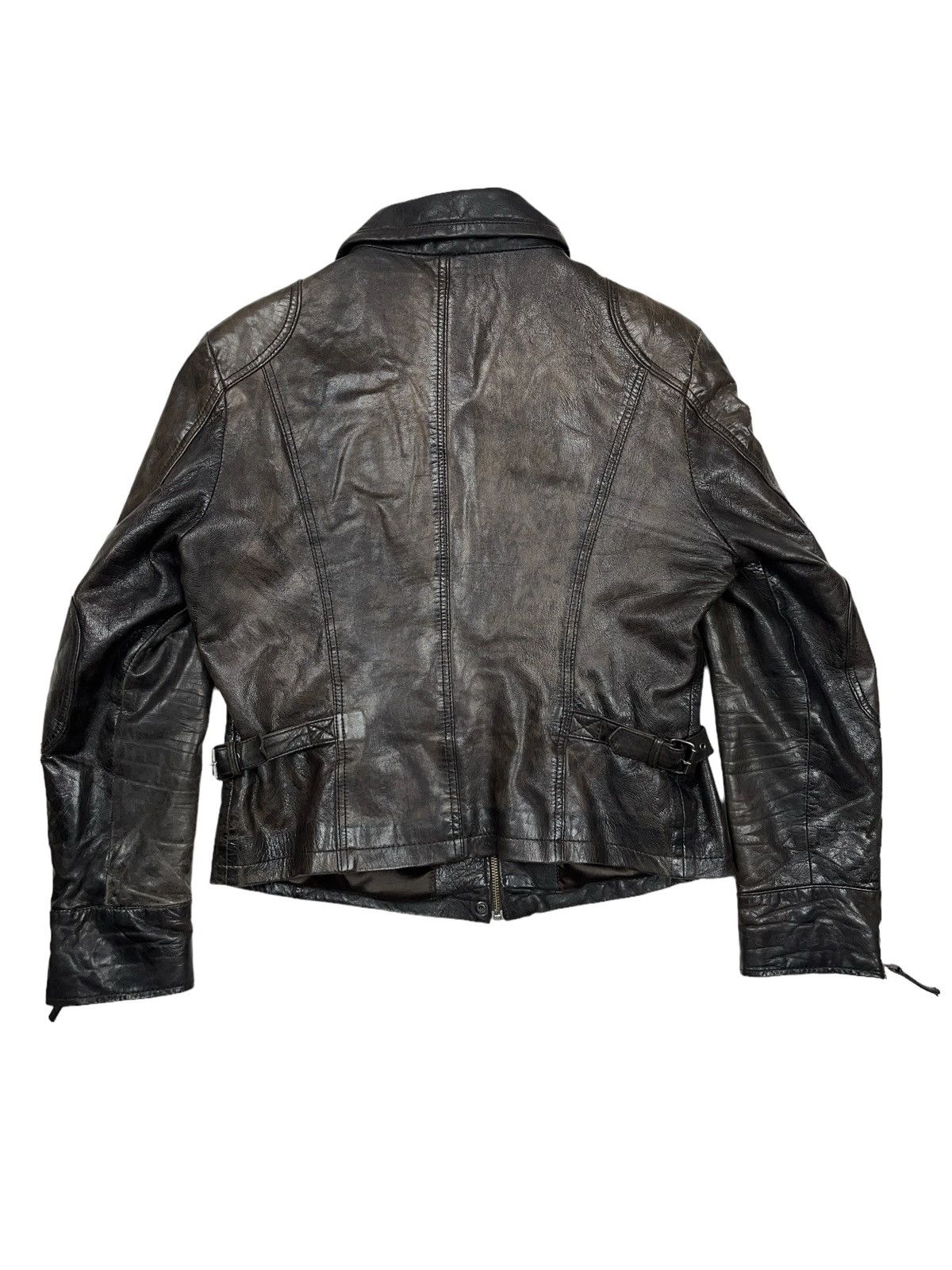 Other Archival Brown Faded Leather Jacket Avant Garde Japanese Size M / US 6-8 / IT 42-44 - 8 Thumbnail