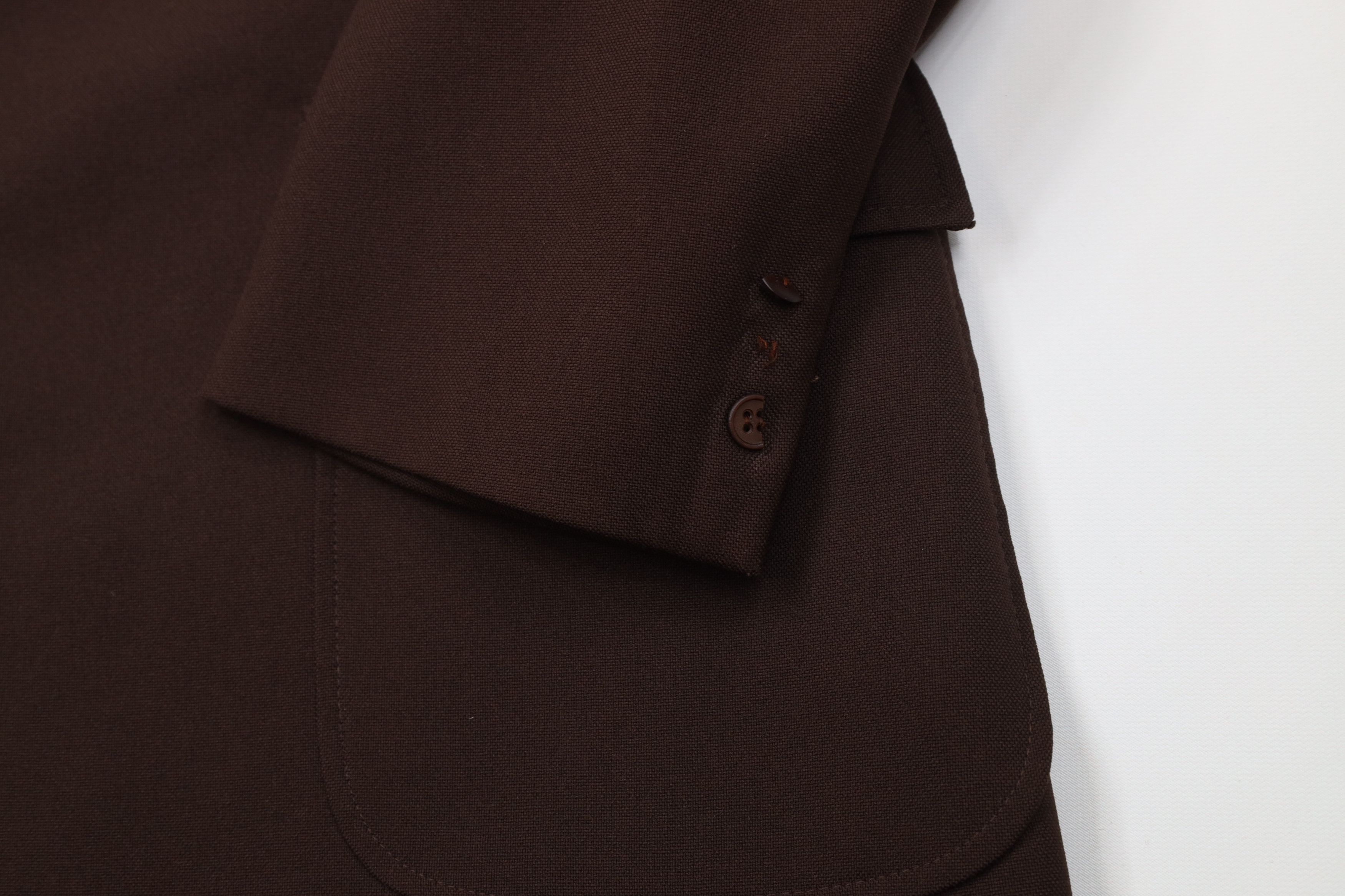 Vintage Vintage 70s 2 Piece Knit Suit Wedding Brown Size 48R - 6 Thumbnail