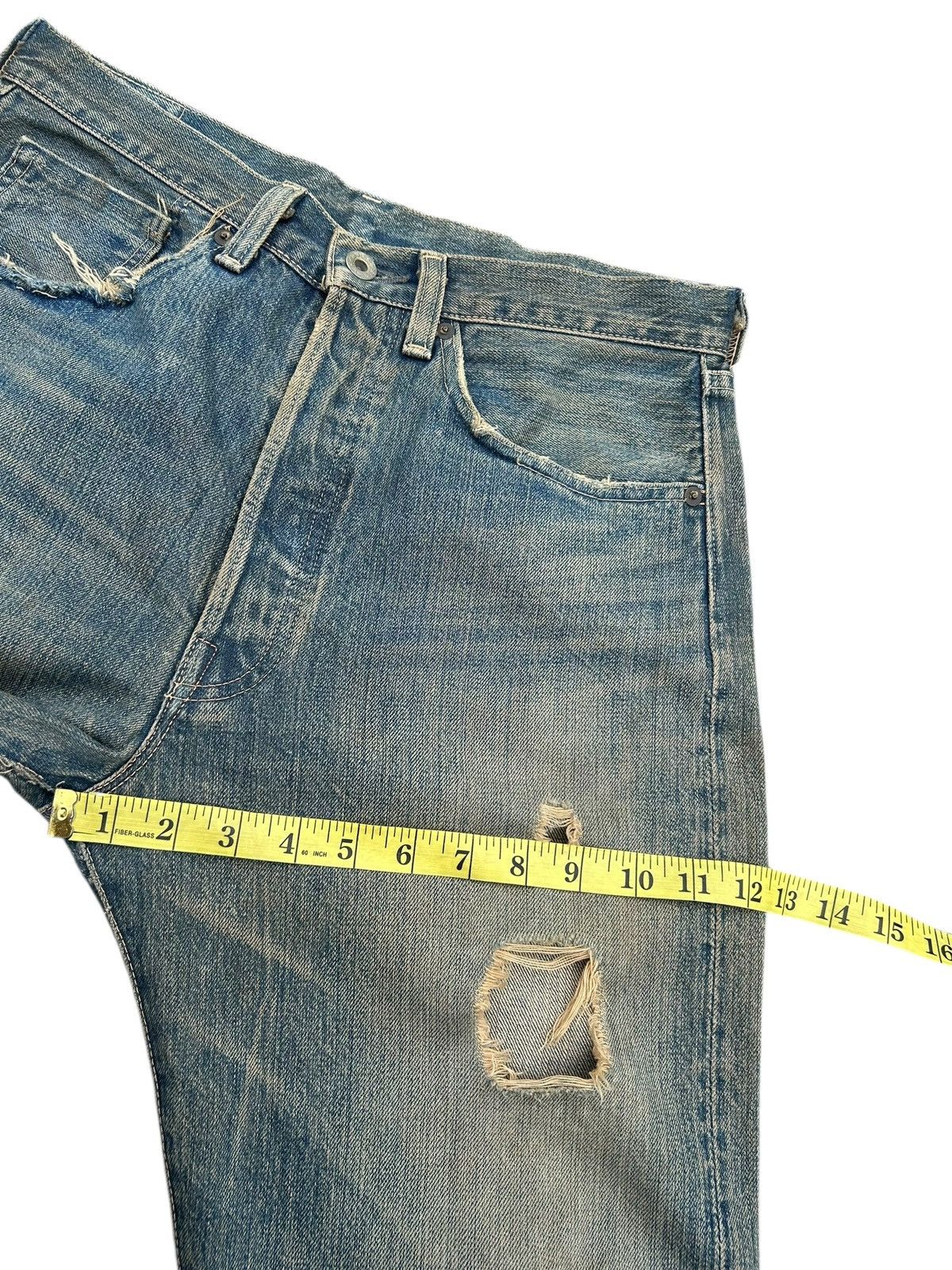 Kapital Thrashed Vintage Levis Big E Selvedge Rusty Faded Denim Jean Size US 31 - 20 Thumbnail
