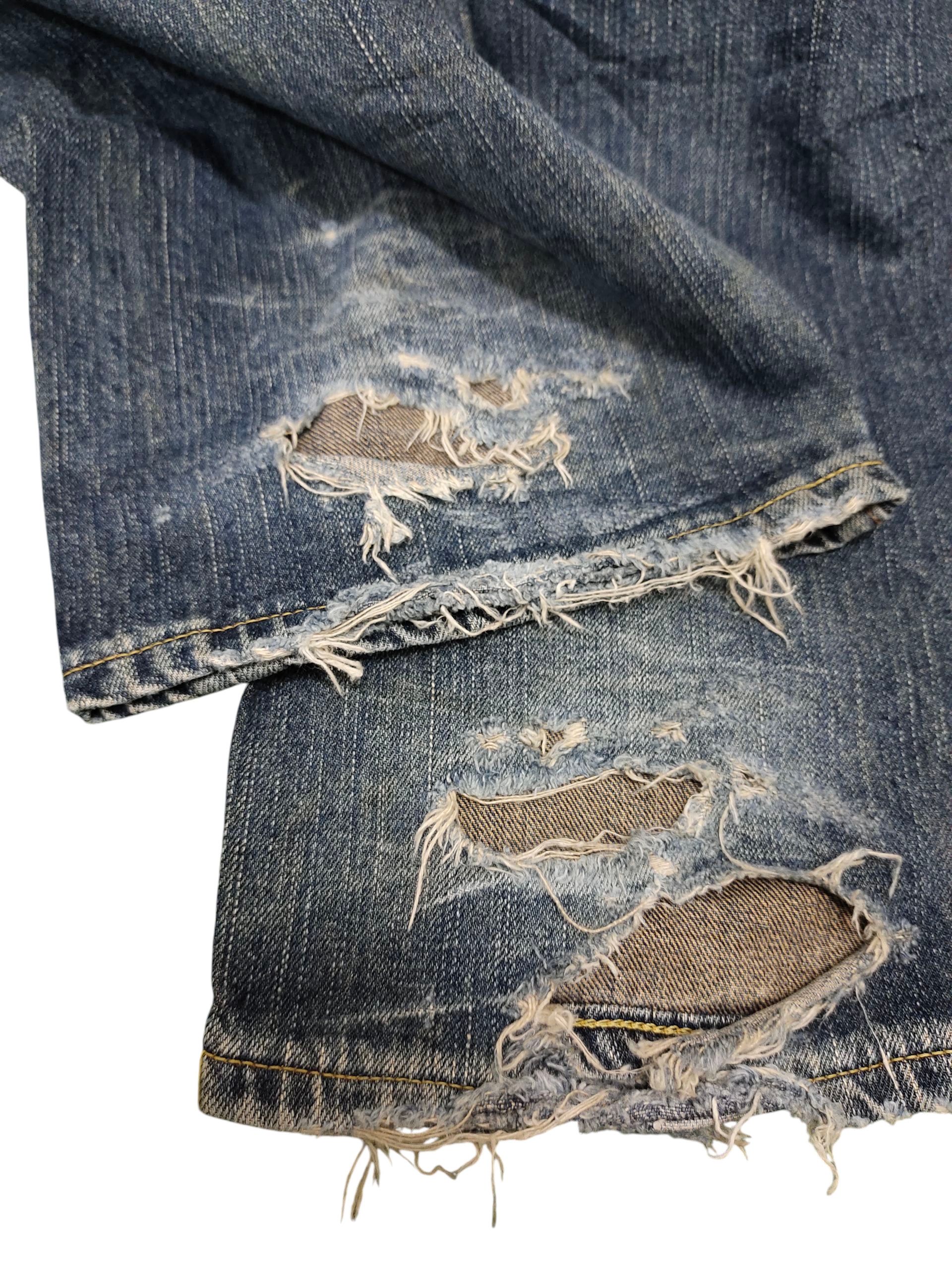 Comme des Garcons × Undercover Loose Jeans Edwin Xv 445 Clawmark Distress Denim Wide Leg Size US 32 / EU 48 - 14 Thumbnail