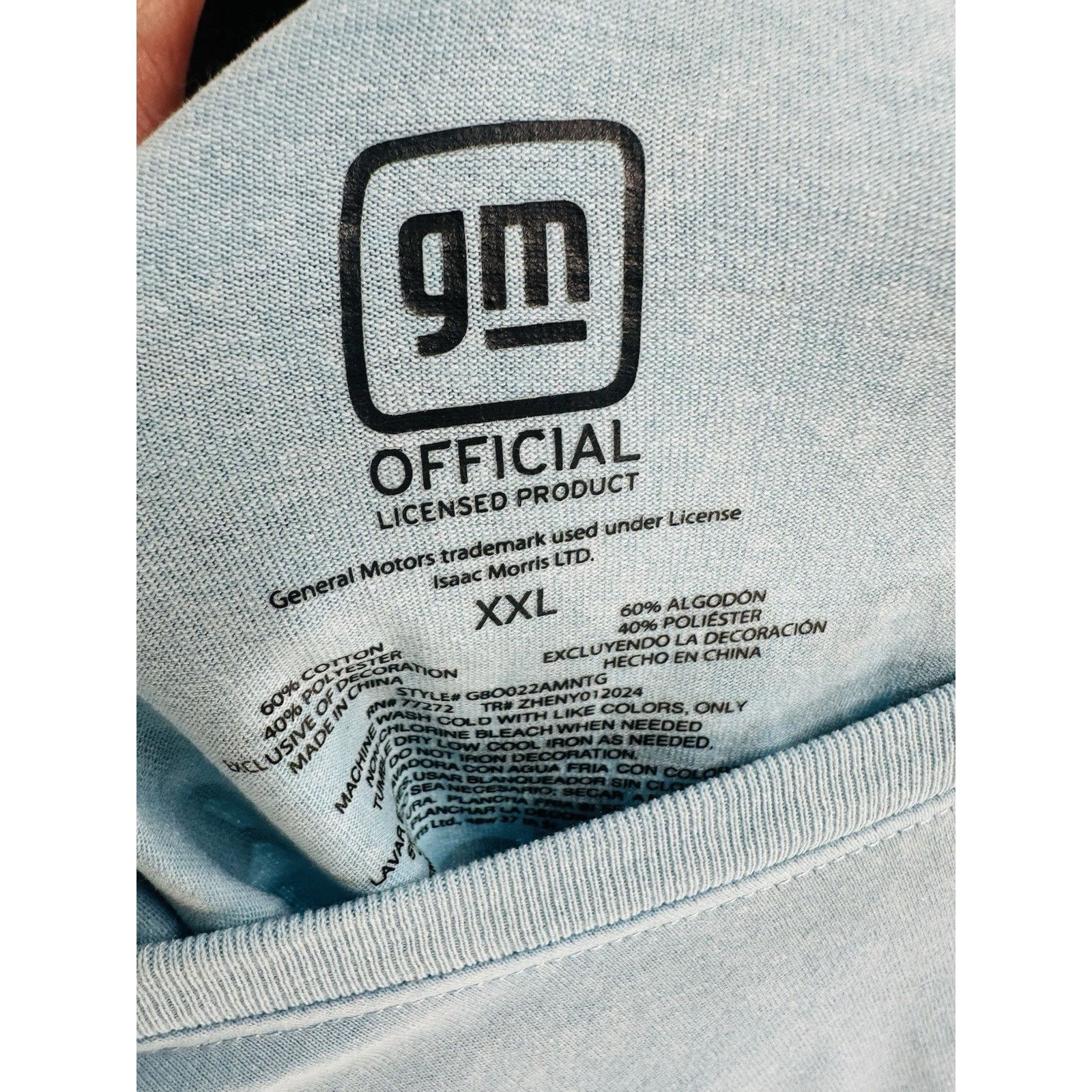 Hanes General Motors Shirt Mens XXL Blue USA Camaro Hot Rod GM Size US XXL / EU 58 / 5 - 10 Thumbnail