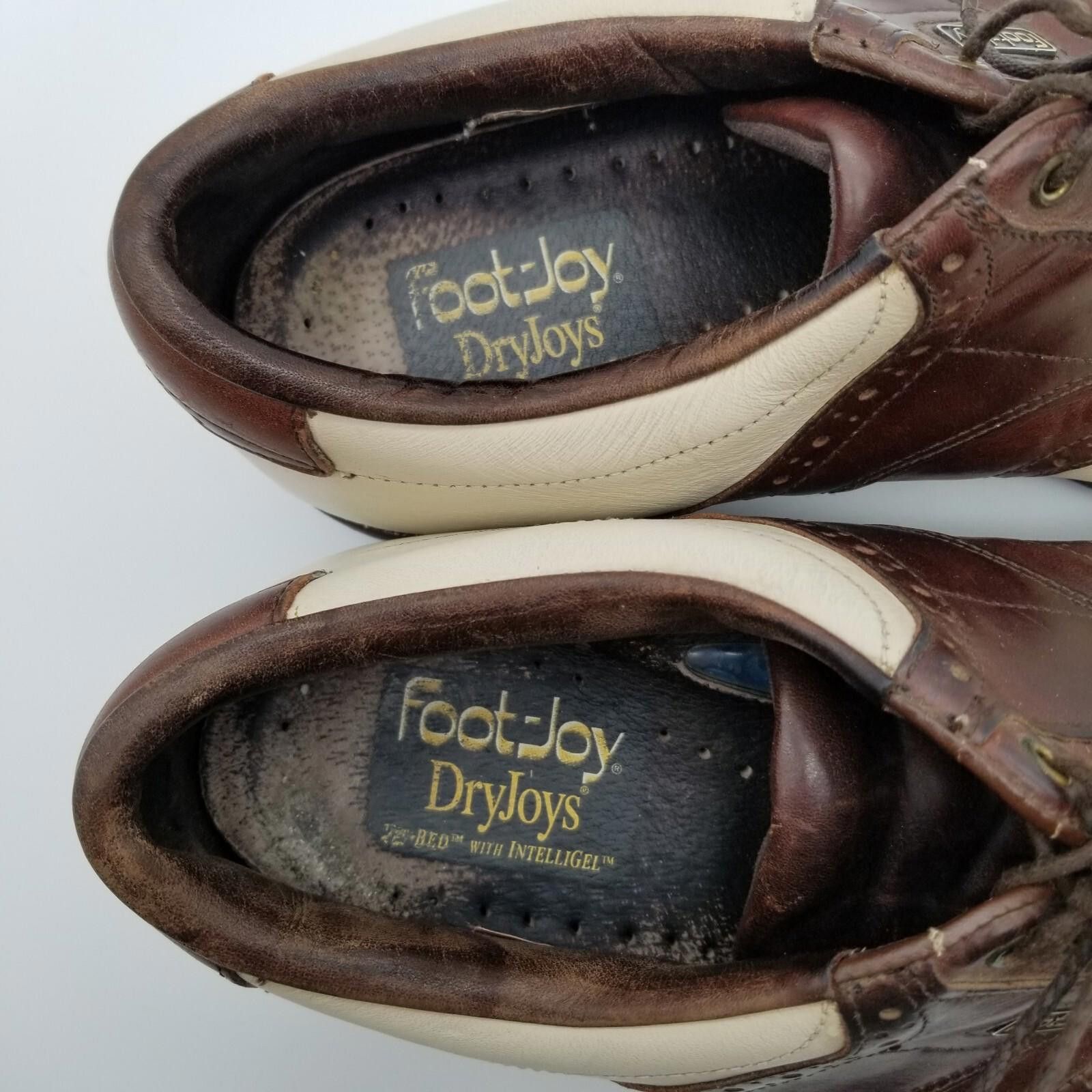 Footjoy Footjoy Dryjoys US 9M Men's Saddle Golf Shoes White/Brown Size ONE SIZE - 4 Thumbnail