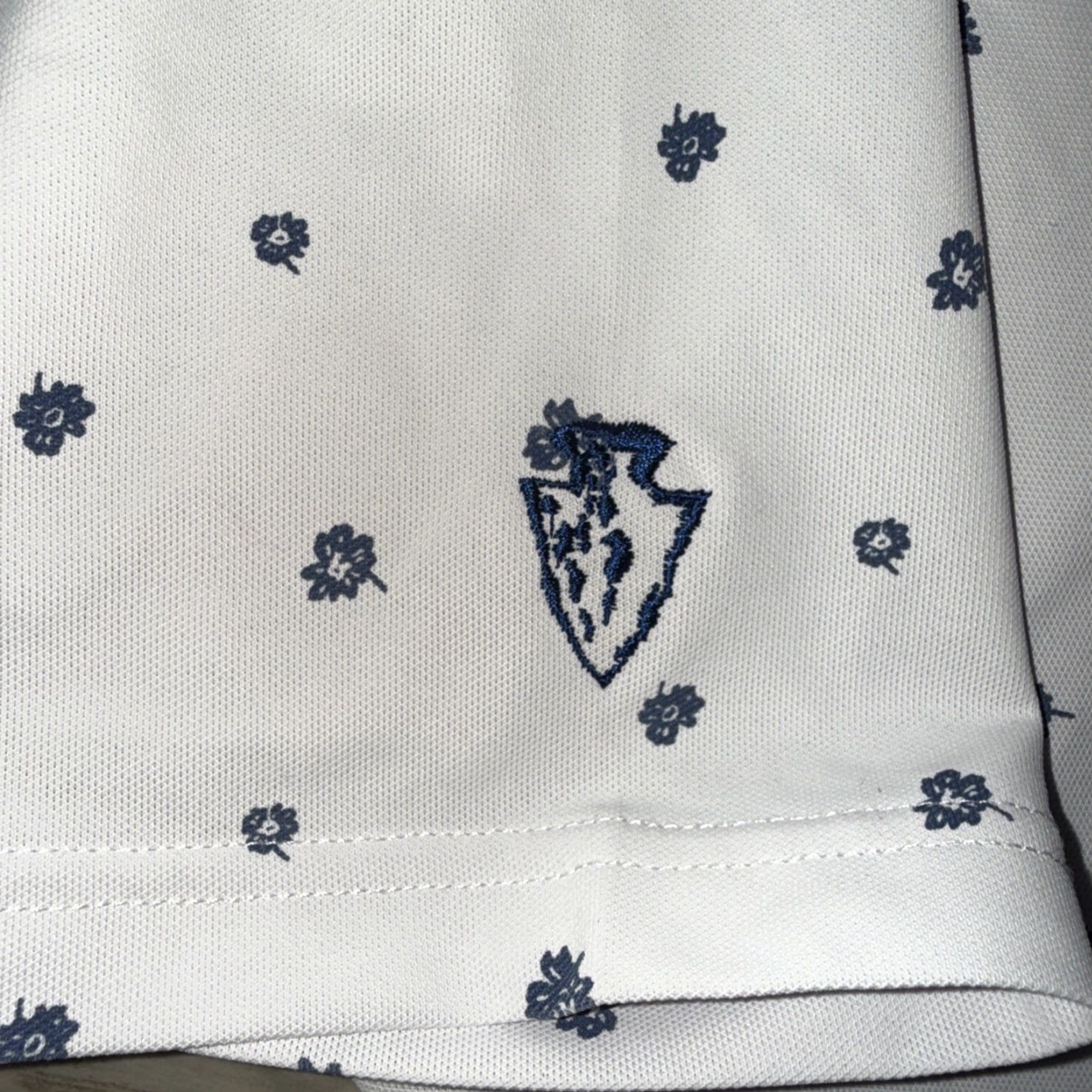 Footjoy VINTAGE FootJoy Polo Golf Shirt White Blue Flowers Floral Men's Large Stretch Arrowhead Size US L / EU 52-54 / 3 - 4 Thumbnail