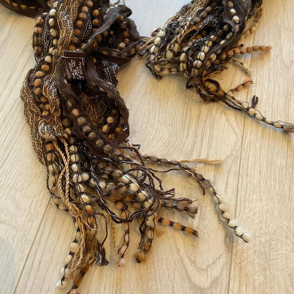 Designer Brown Spiral Scarf Size ONE SIZE - 2 Thumbnail