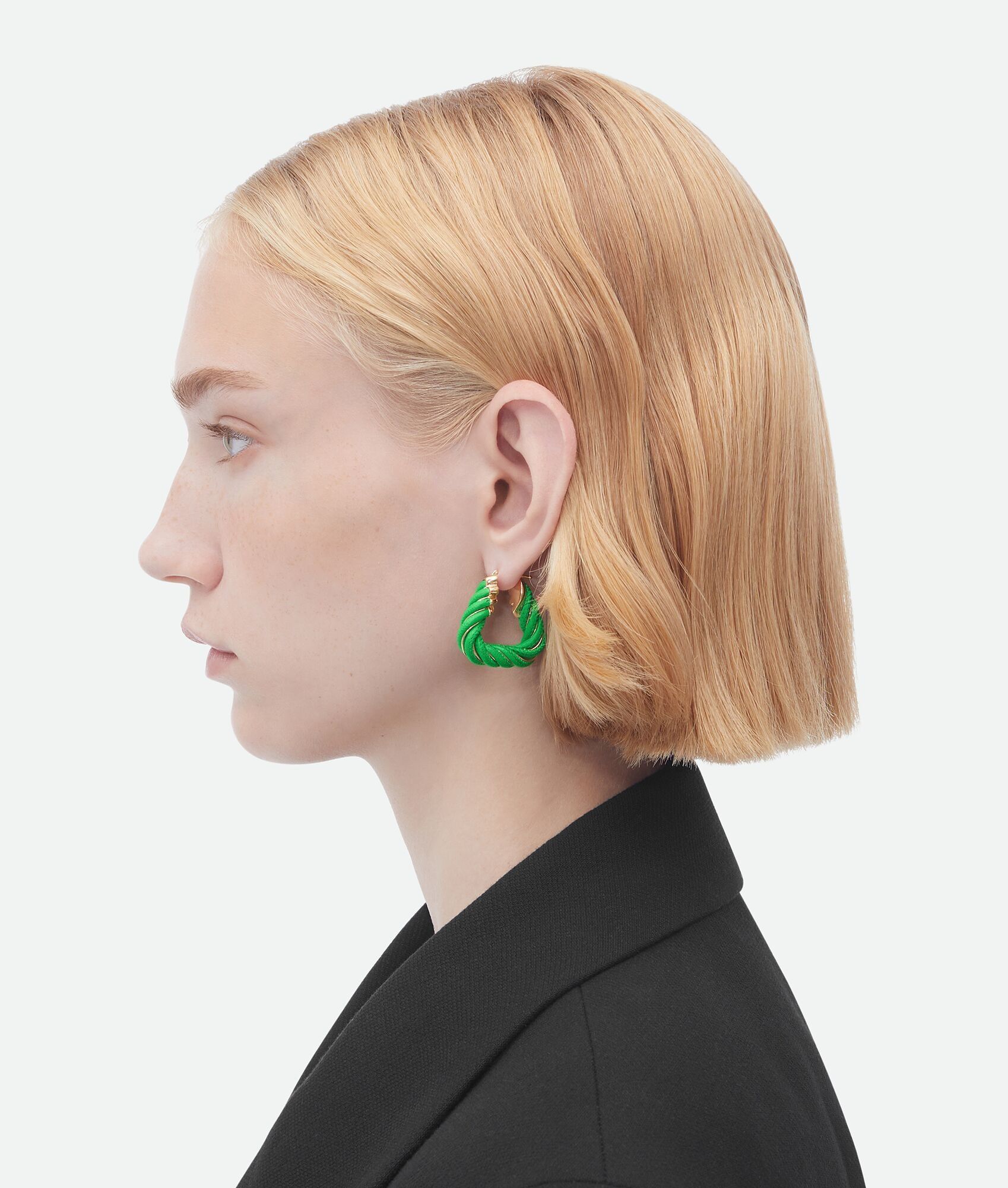 Bottega Veneta o1w1db10525 Size: OS / Twist Triangle Hoop Earrings Parakeet Size ONE SIZE - 3 Thumbnail