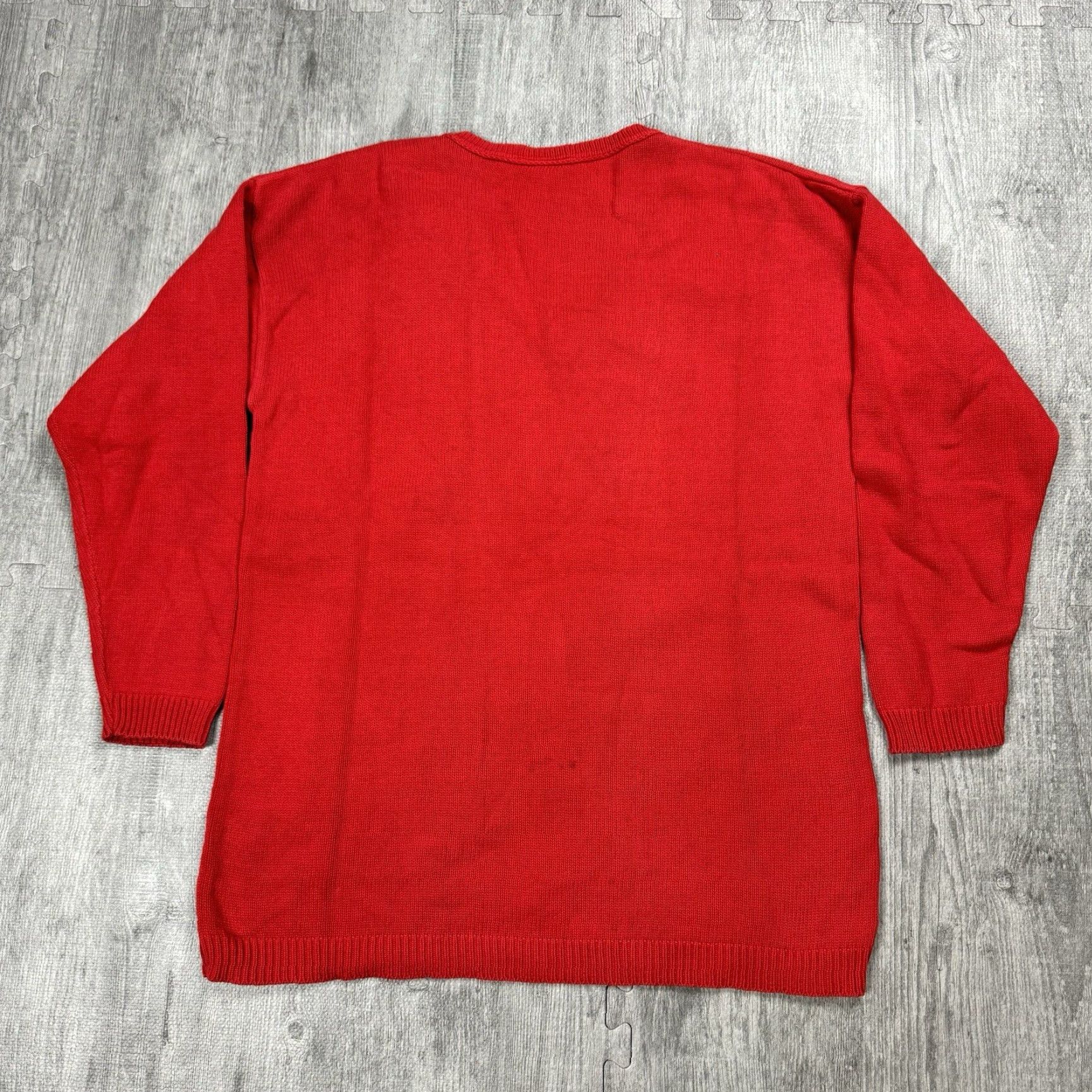 Vintage VTG 90s Jacqueline Ferrar Geometric Wool/Cotton Knit Dress Shirt Dress Womens L Red 1990s Abstract Geometric Casual Vintage Clothing Size L / US 10 / IT 46 - 5 Thumbnail