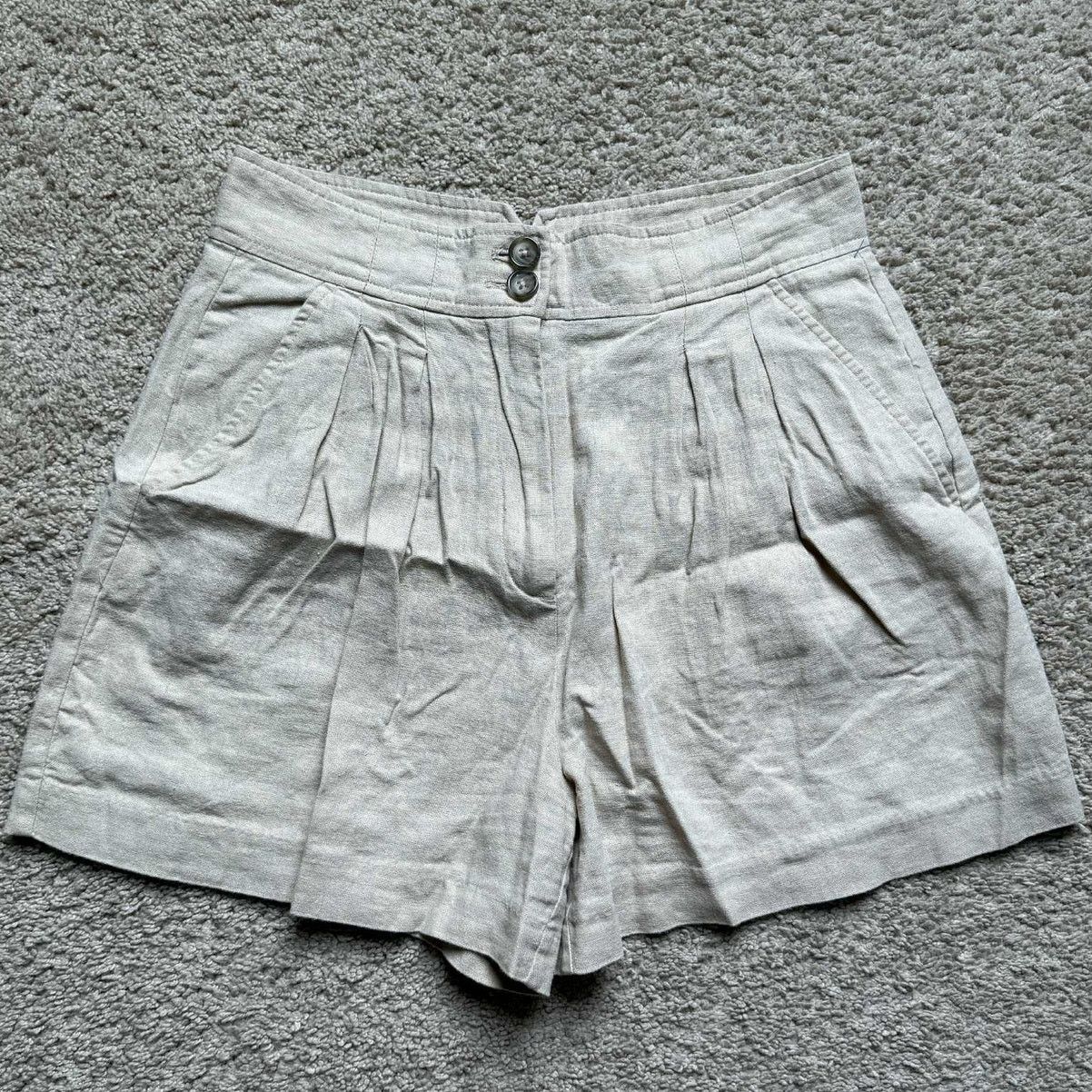 Jason Wu Jason Wu Linen Blend High Waisted Pleated Short Beige 4 Size 27" / US 4 / IT 40 - 2 Thumbnail