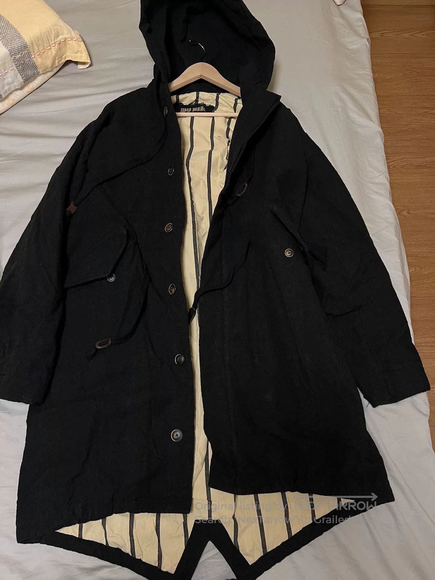 UMA WANG Striped Wool Coat for Men.
