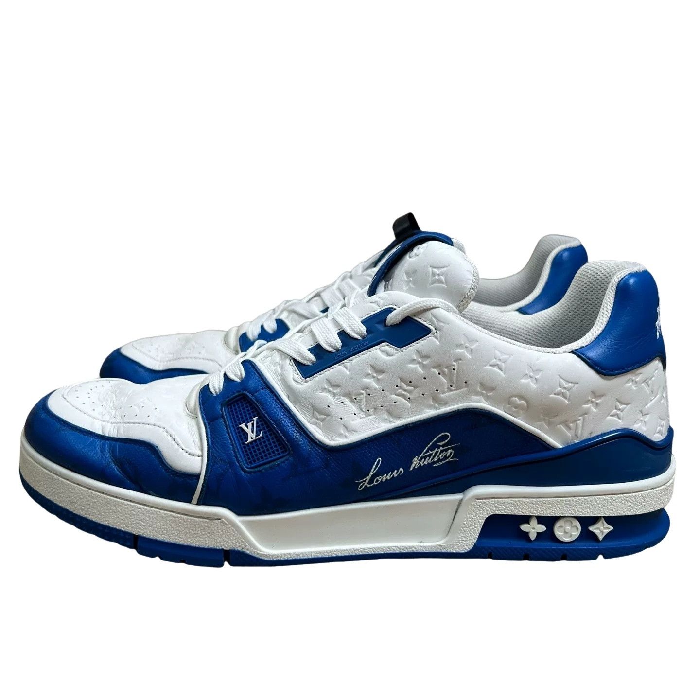 Louis Vuitton Louis Vuitton Monogram Trainer Sneakers Blue Size 11 Size US 11 / EU 44 - 1 Thumbnail