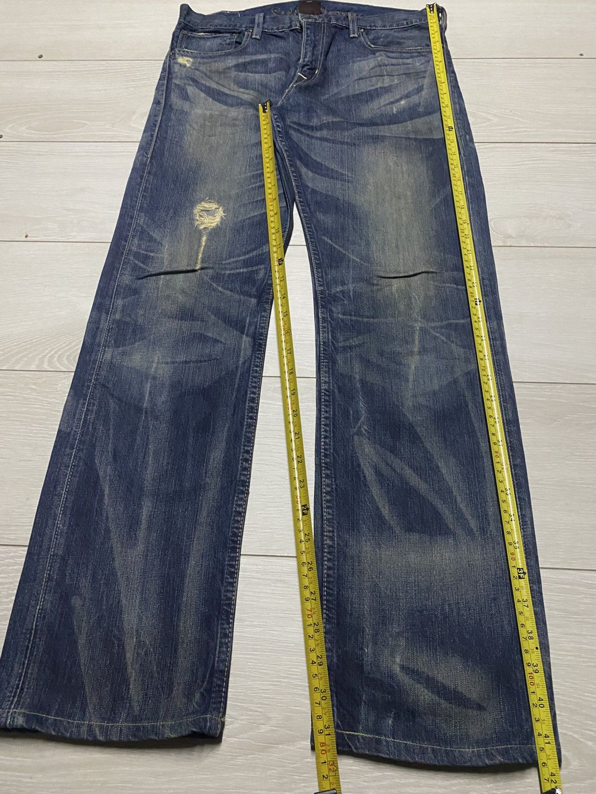 Levi's Levis 202 Vietnam Crazy Wash Distressed Buckle Back Jeans Size US 33 - 17 Thumbnail