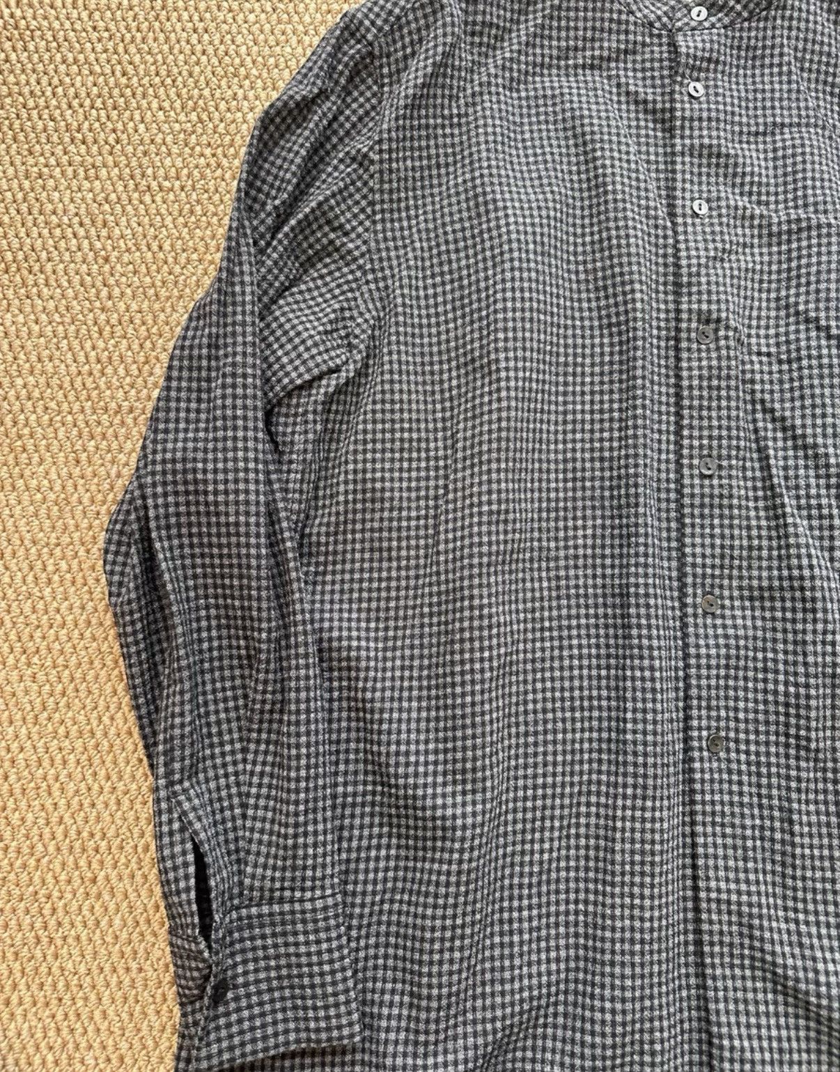 Omar Afridi Omar Afridi Omar Shirt Black & Grey Plaid Wool Shirt K23 Size US M / EU 48-50 / 2 - 2 Thumbnail
