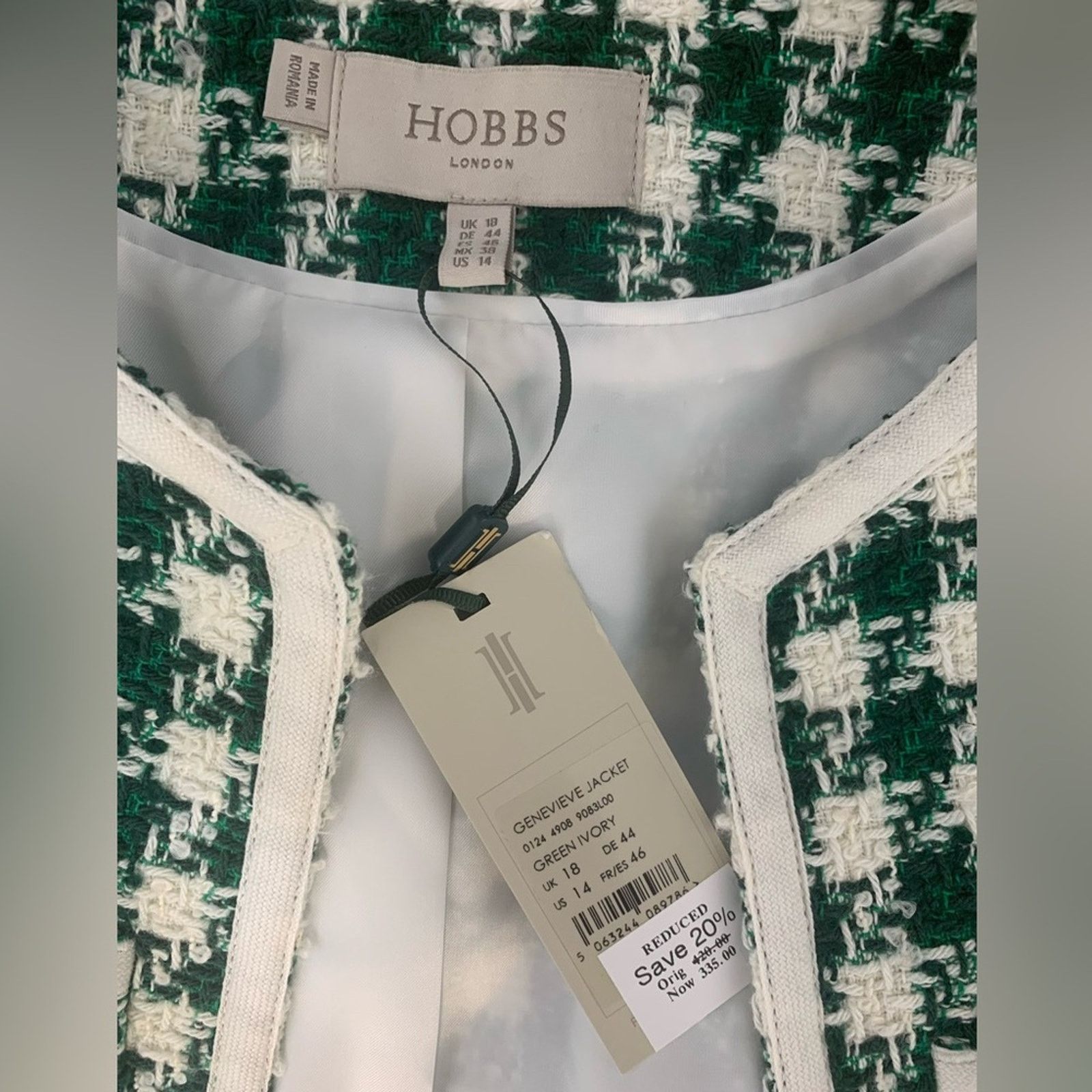 Hobbs London HOBBS LONDON Genevieve Houndstooth Checkered Jacket Size 14 Size XL / US 12-14 / IT 48-50 - 7 Thumbnail
