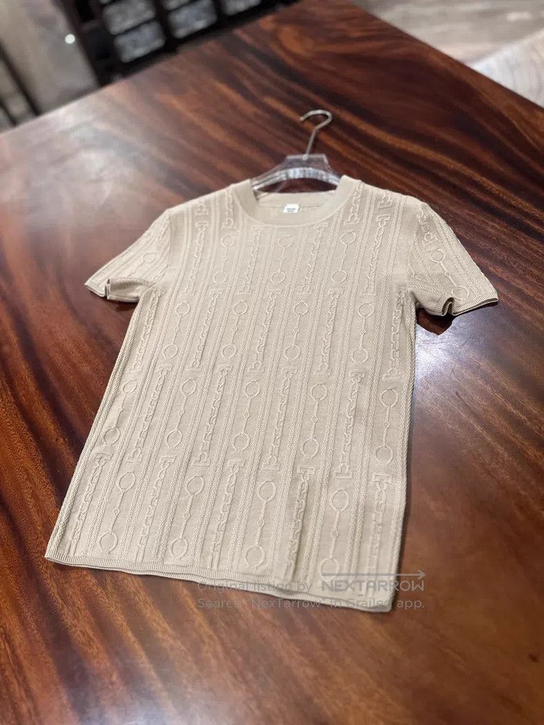 Hermes Hermes Chain Knit Short Sleeve Top Size XS / US 0-2 / IT 36-38 - 3 Thumbnail