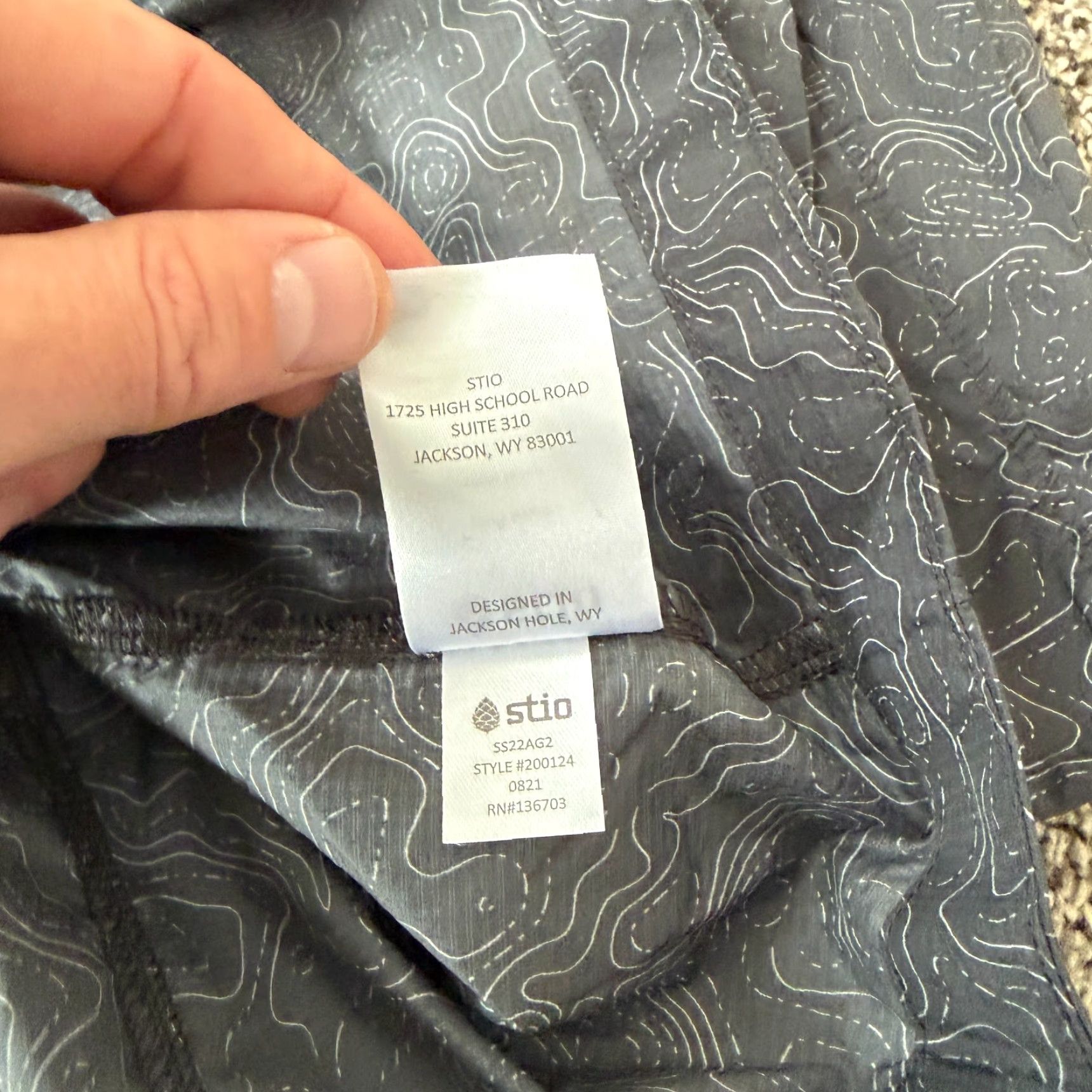 Vintage STIO Second Light Windshell Pullover Gray Topographic Pattern Nylon Men's Medium Jacket Size US M / EU 48-50 / 2 - 7 Thumbnail