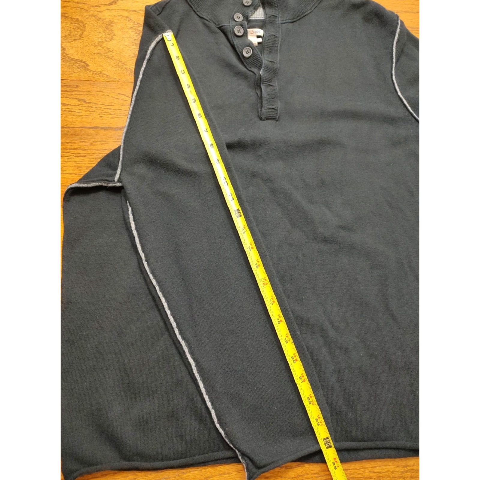 Carbon2Cobalt carbon2cobalt Sweater Mens Large Black Cashmere Blend Pullover Henley Gloaming Size US L / EU 52-54 / 3 - 7 Thumbnail