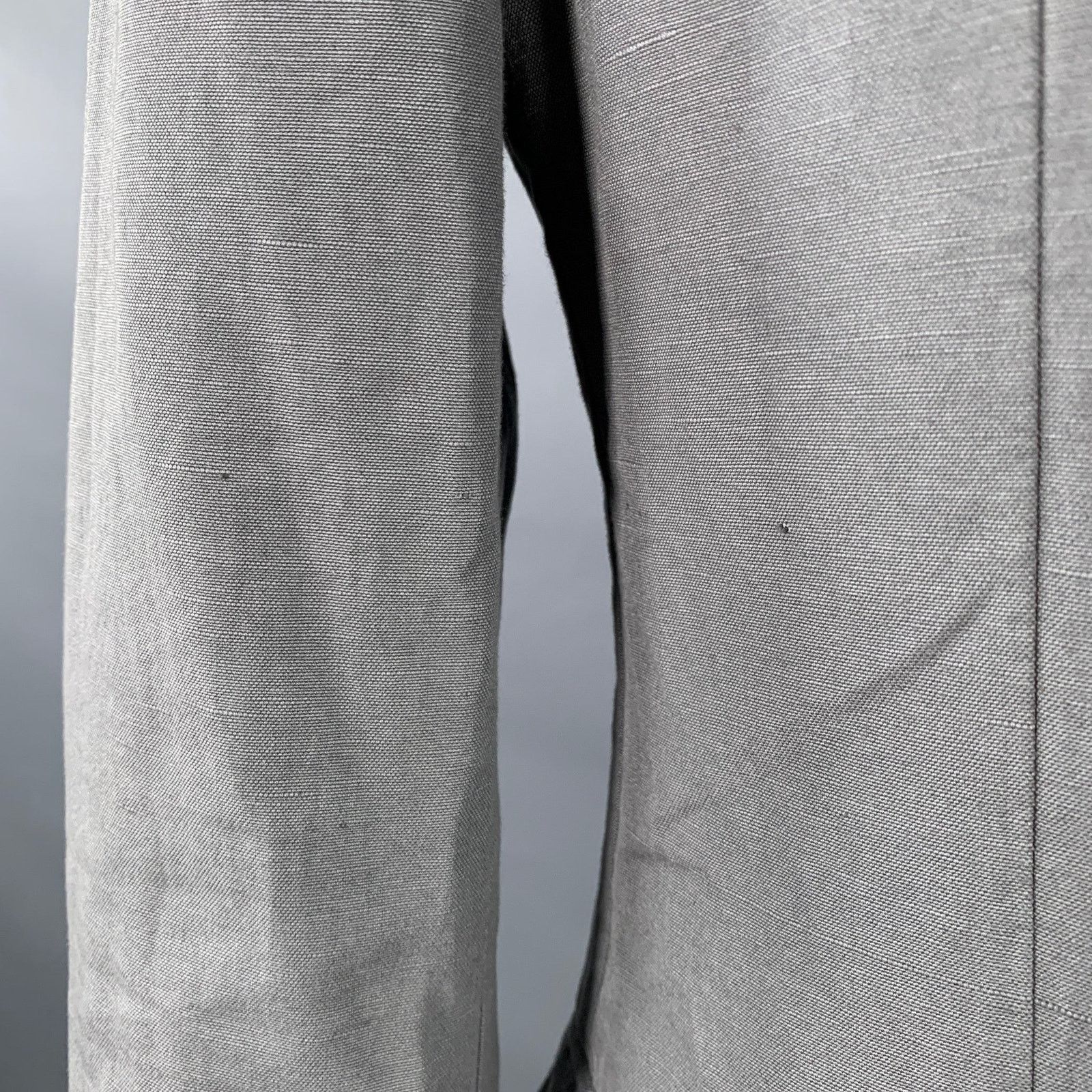 Dolce & Gabbana DOLCE & GABBANA Grey Cotton Linen Notch Lapel Sport Coat Size 42R - 6 Thumbnail