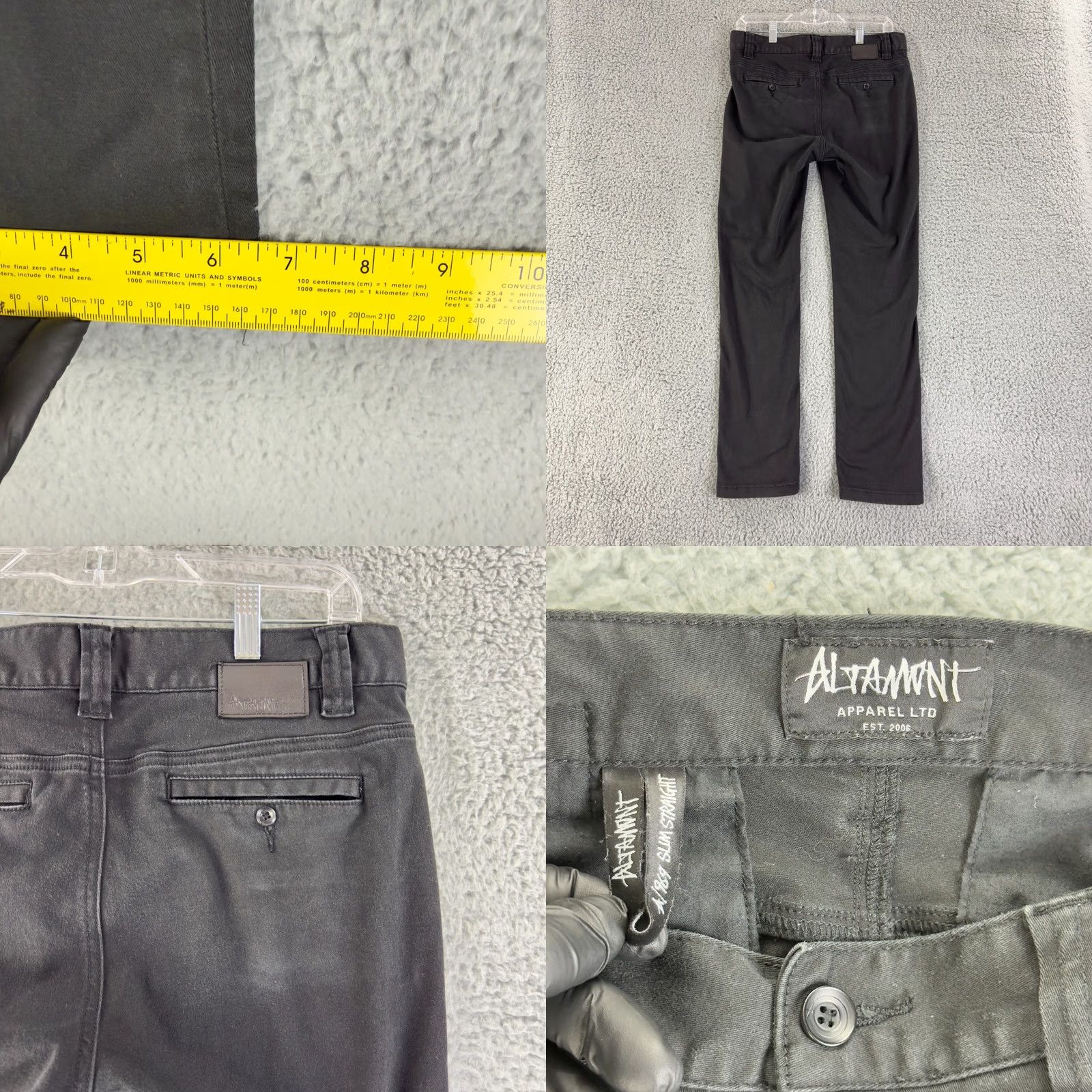 Altamont Altamont A 1969 Chino Pants Mens 30 Black Flat Front Slim Straight Casual Size US 30 / EU 46 - 9 Thumbnail