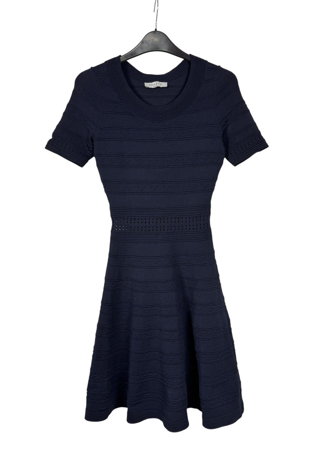 Sandro Sandro Viscose Knit Dress Knee Length Navy size 1 Size S / US 4 / IT 40 - 9 Thumbnail