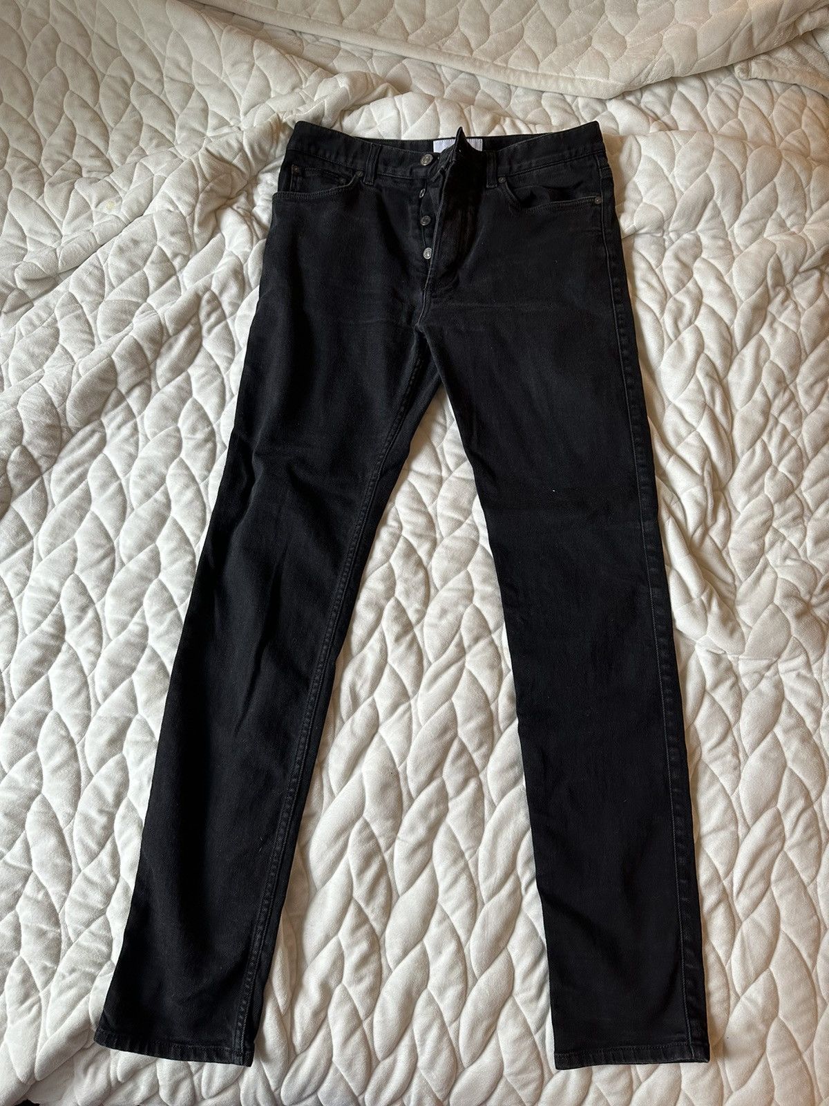 image of Givenchy Skinny Black Straight Denim Jeans, Men's (Size 30)