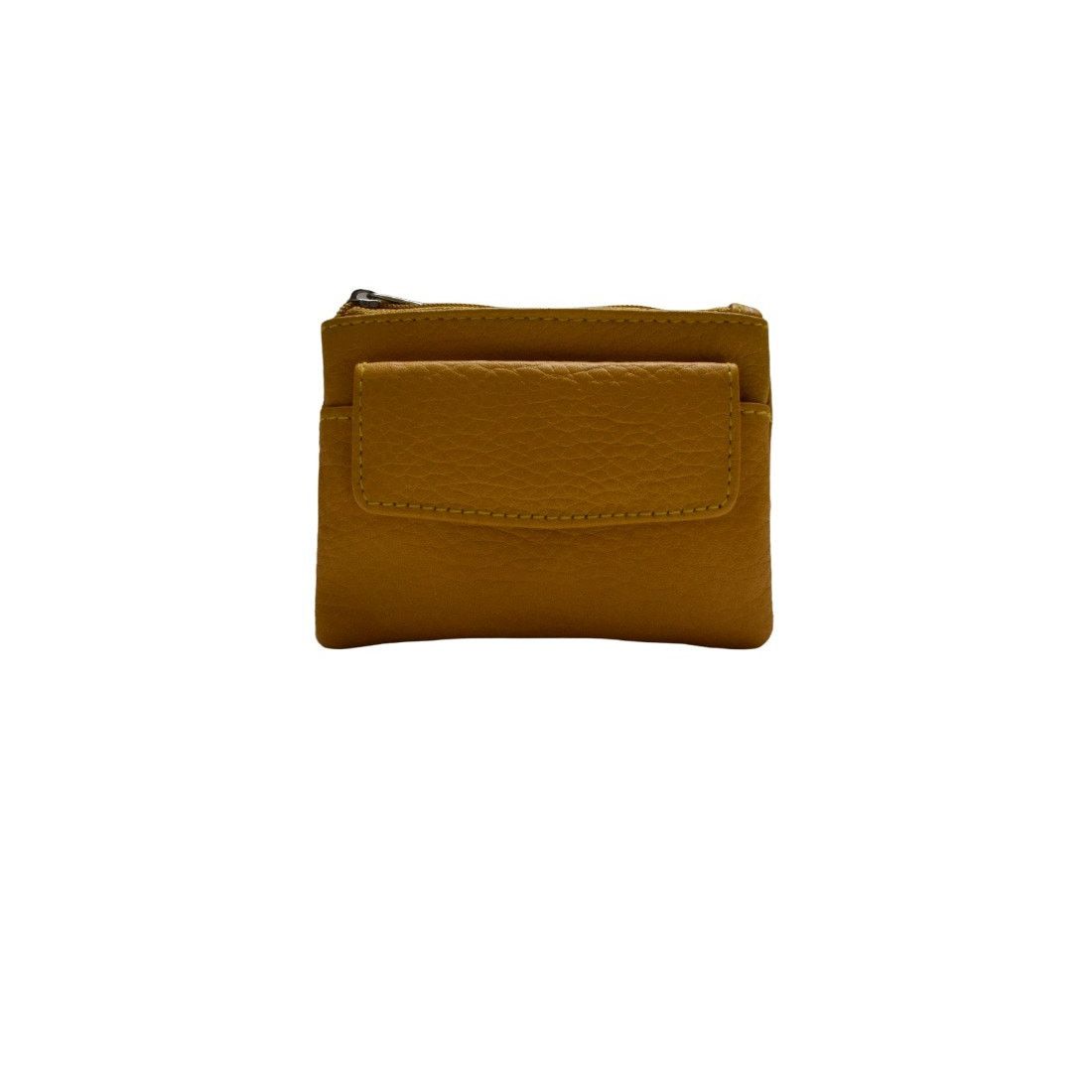 Handmade New COIN PURSE Credit YELLOW with 2 Keychain Leather Bag Size ONE SIZE - 3 Thumbnail