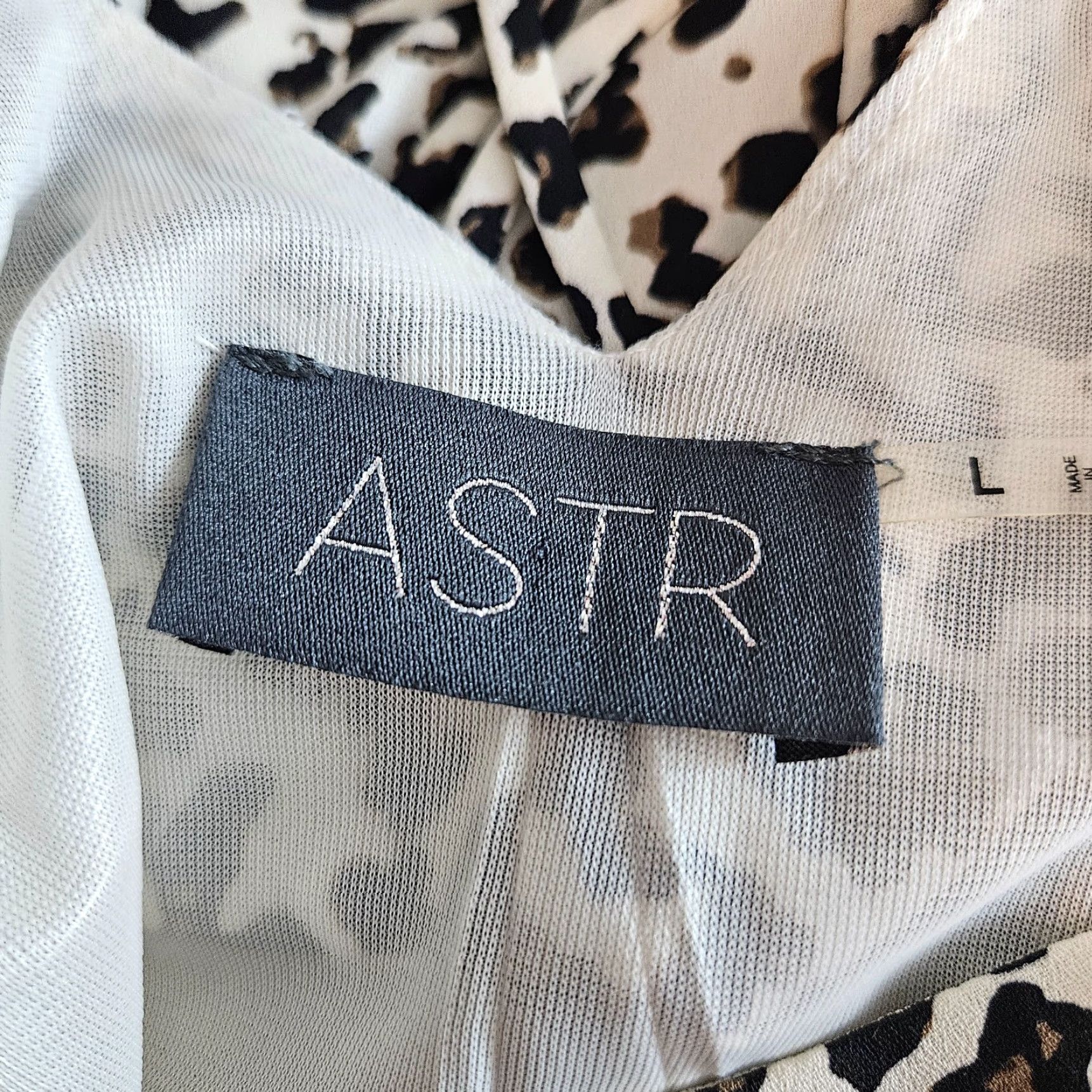 Vintage ASTR Dress Womens Mini Sleeveless Black White Animal Print L Large Tie Closure Polyester Short Vintage No N/A Womens Size L / US 10 / IT 46 - 6 Thumbnail