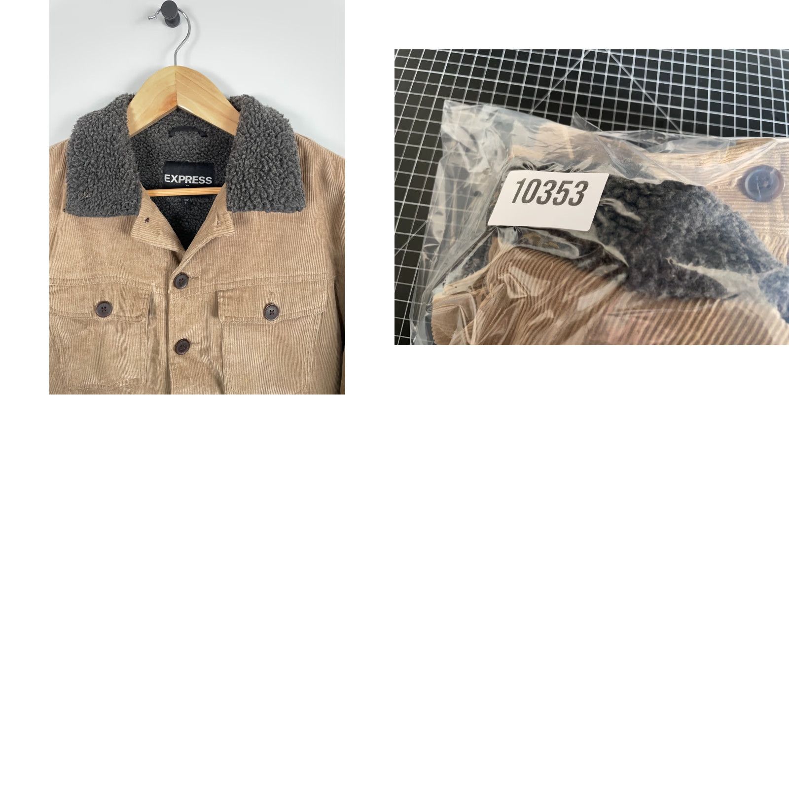 Express Express Jacket Adult Large Brown Sherpa Lined Corduroy Trucker Button Front Size US L / EU 52-54 / 3 - 10 Thumbnail