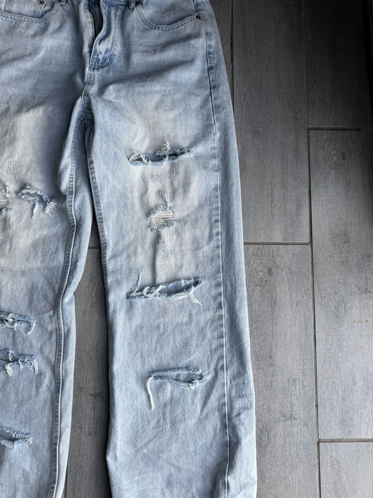 Japanese Brand Blue Washed Distressed Denim Size US 32 / EU 48 - 3 Thumbnail