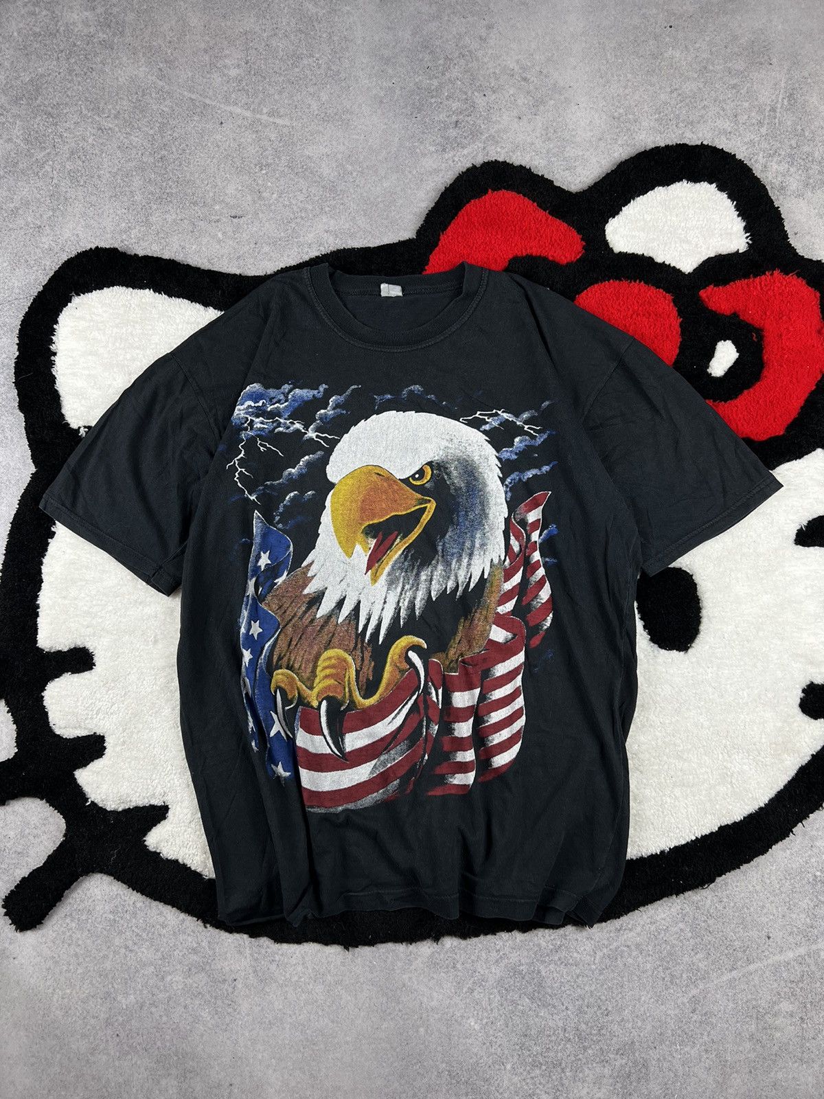Vintage American Thunder Eagle USA Faded Distressed Y2K Tee