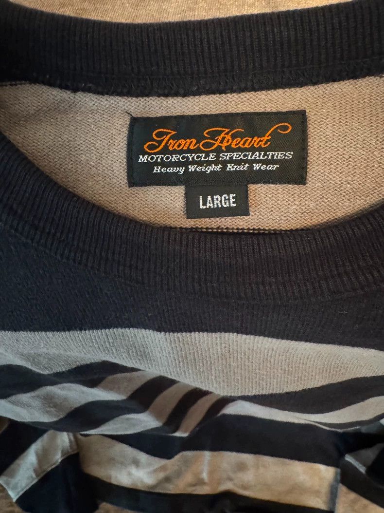 Iron Heart Iron heartGray and black vintage striped sweater 2503-Nexta Size US L / EU 52-54 / 3 - 3 Thumbnail