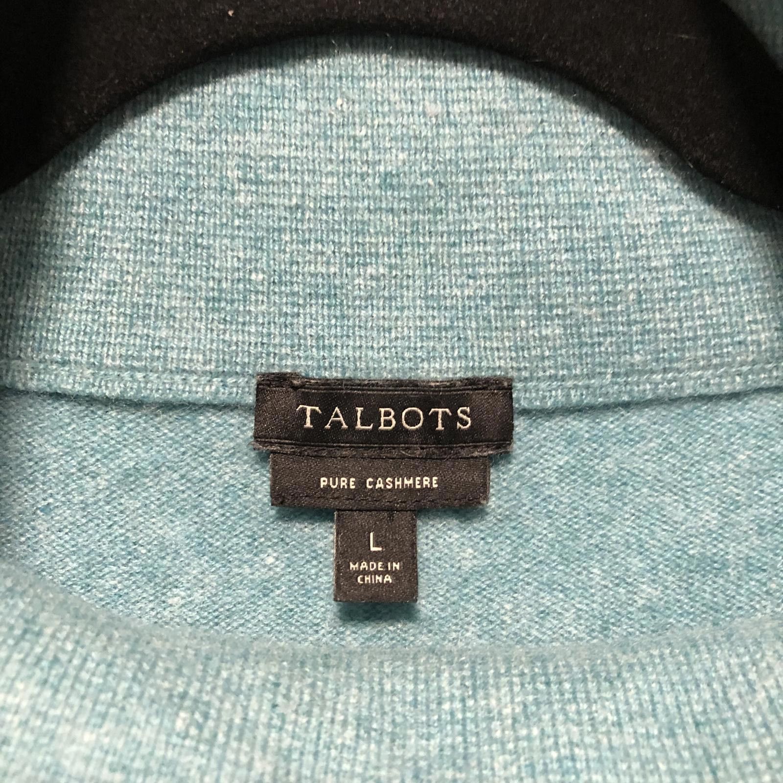 Other Talbots Pure Cashmere Turtleneck Sweater Light Blue Aqua Size L / US 10 / IT 46 - 2 Thumbnail