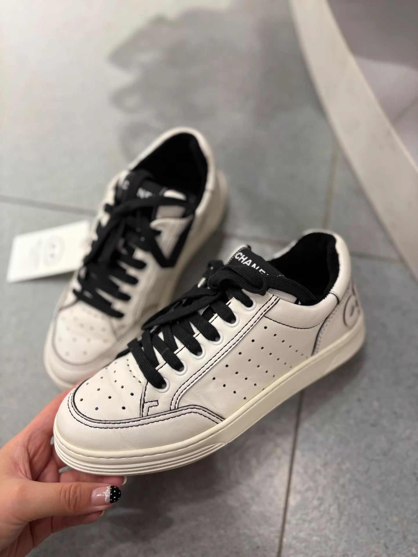 Chanel Chanel Panda Colorblock Calfskin Sneakers 37 99 New Size US 6.5 / IT 36.5 - 2 Thumbnail