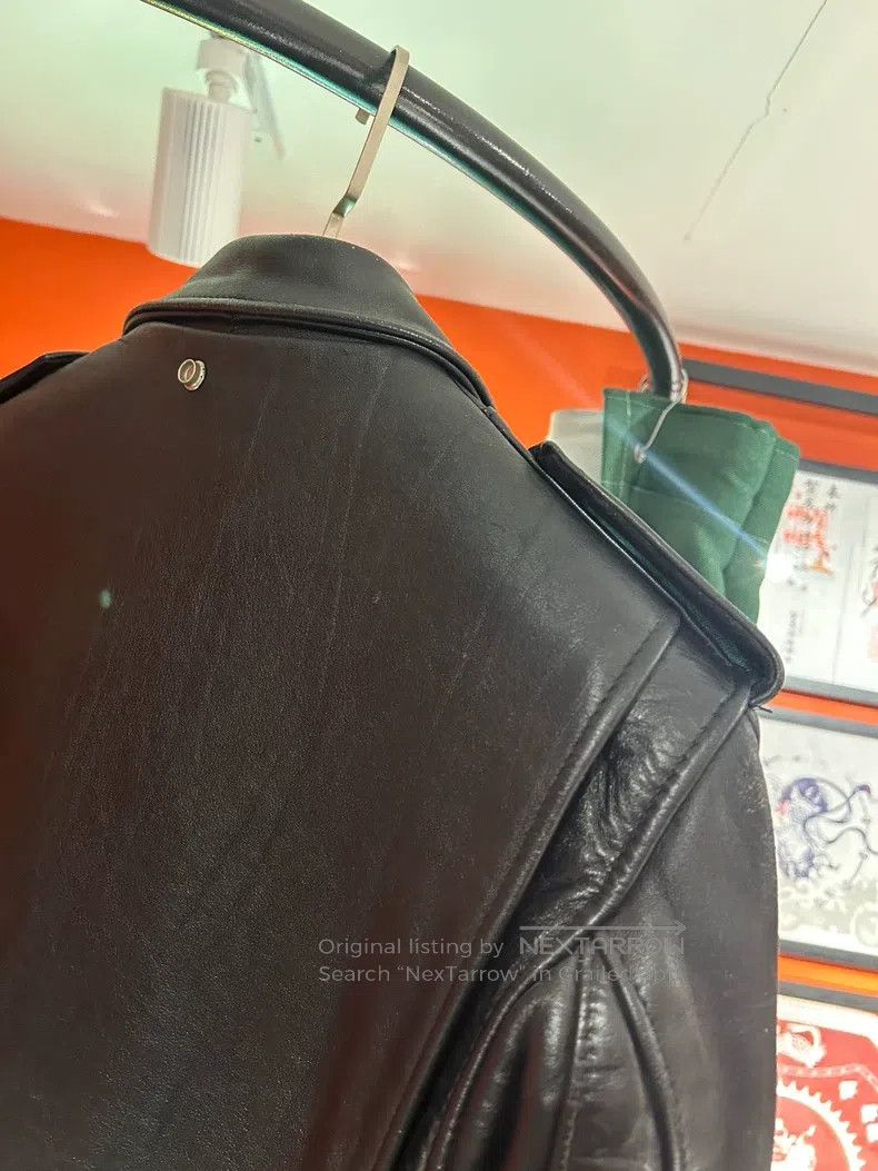 Schott Schott Pre-Owned Leather Jacket 618 Diagonal Zipper Rider Size US XS / EU 42 / 0 - 7 Thumbnail