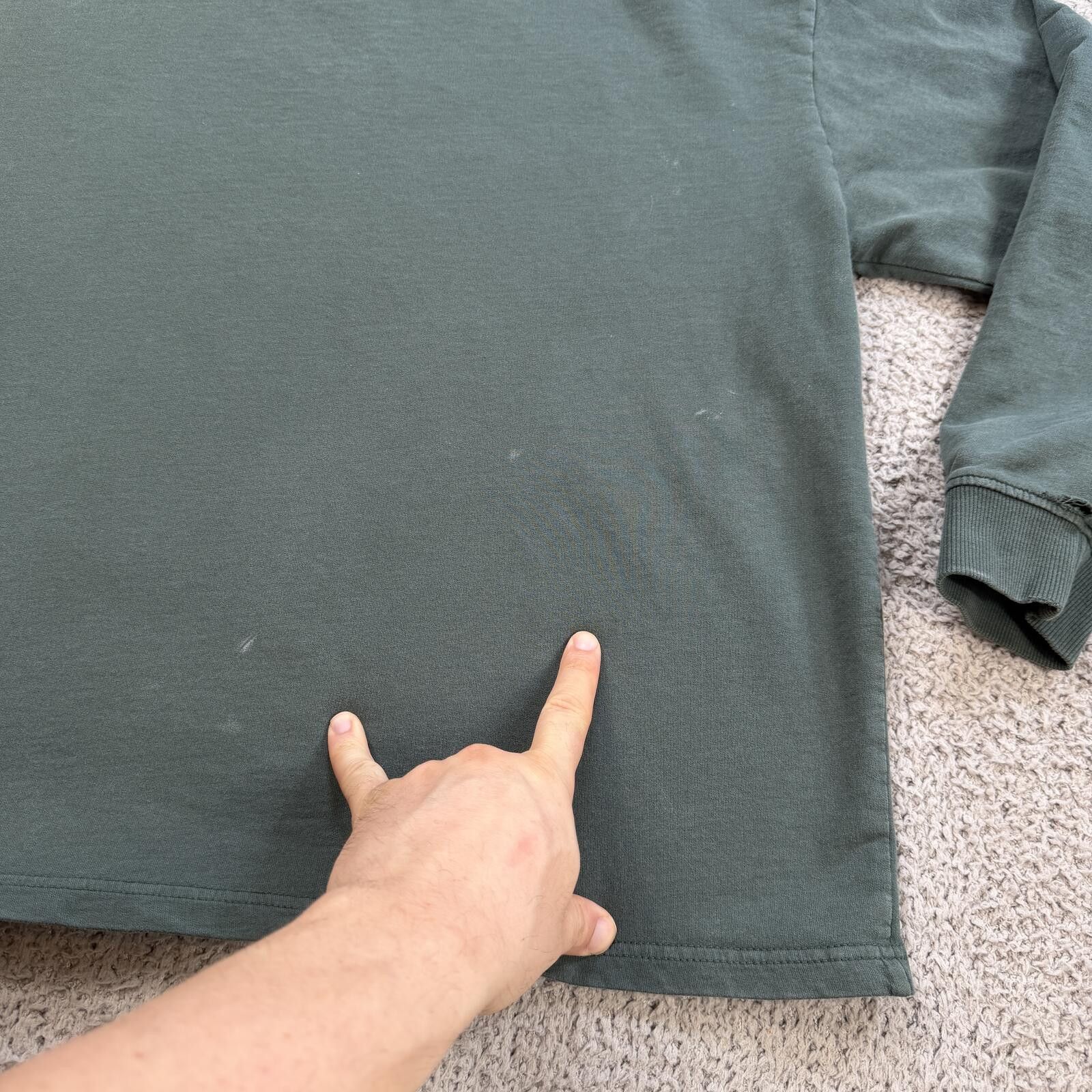 YoungLA YoungLA Long Sleeve Shirt Mens M Boxy Streetwear Gym Green Size US M / EU 48-50 / 2 - 7 Thumbnail