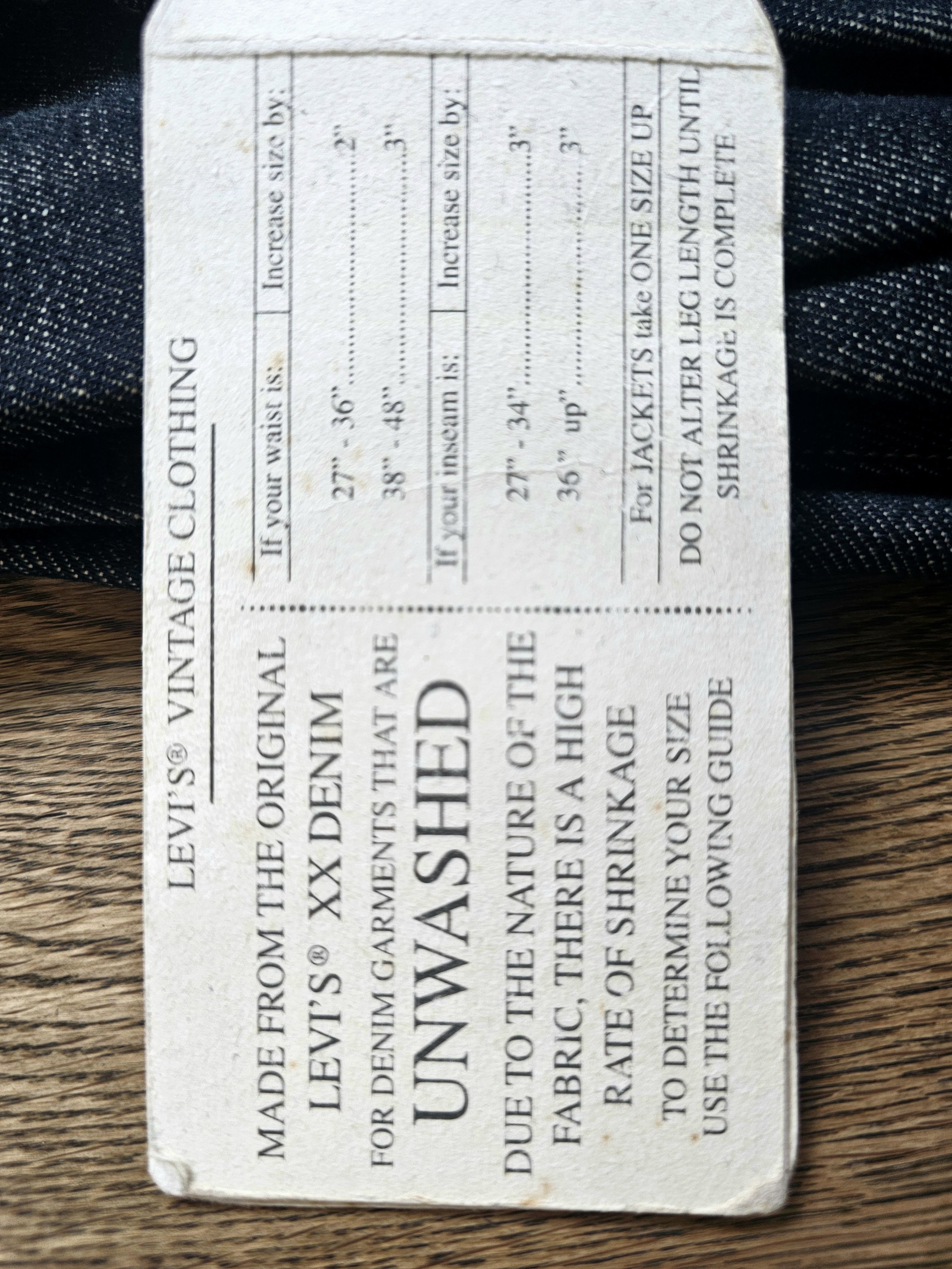 Levi's Vintage Clothing Levi LVC Japan 1920 Rigid 201 NWT 1873 1933 501XX 201XX Size US 30 / EU 46 - 7 Thumbnail
