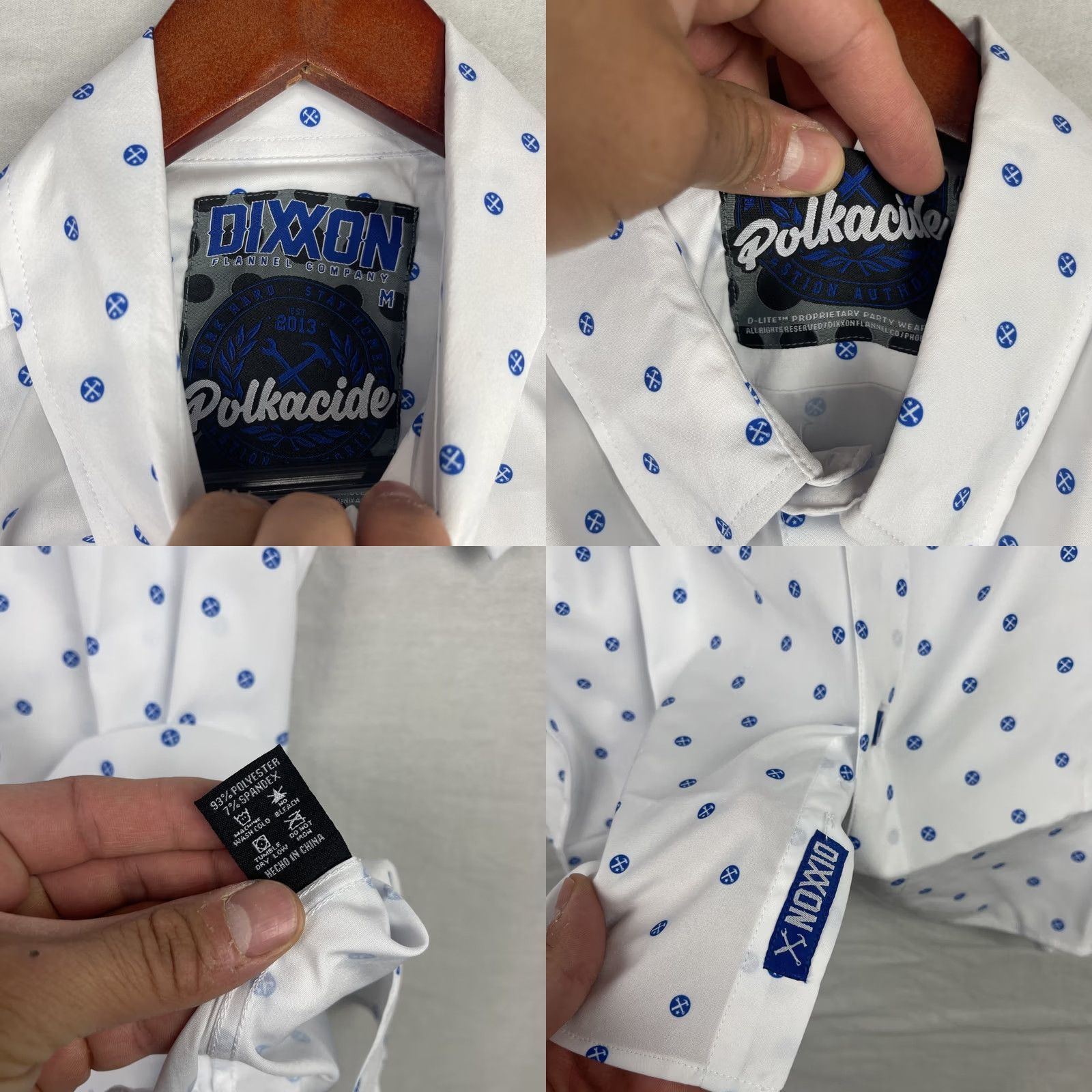 Vintage Dixxon Shirt Mens Medium White Blue Polkacide D-lite Button Down Short Sleeve Polka Dot Casual Workwear Button-Down Mens Size US M / EU 48-50 / 2 - 8 Thumbnail