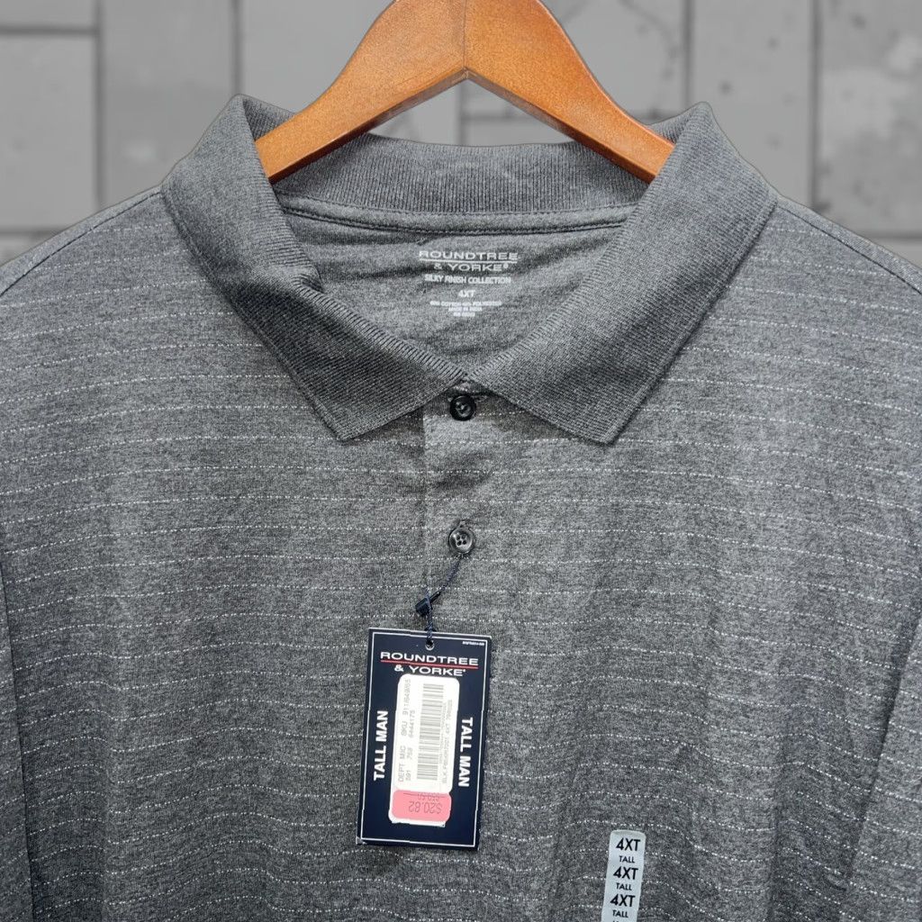 Roundtree & Yorke Roundtree And Yorke Polo 4XT Gray Silky Finish Collection Longsleeve NWT Mens Size US XXL / EU 58 / 5 - 1 Thumbnail