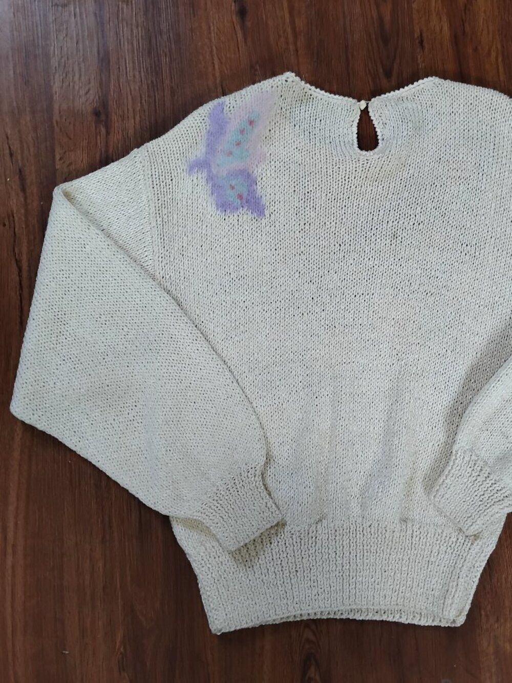 Other Vintage Sheila Raymond Butterfly Wool Sweater Size L / US 10 / IT 46 - 5 Thumbnail