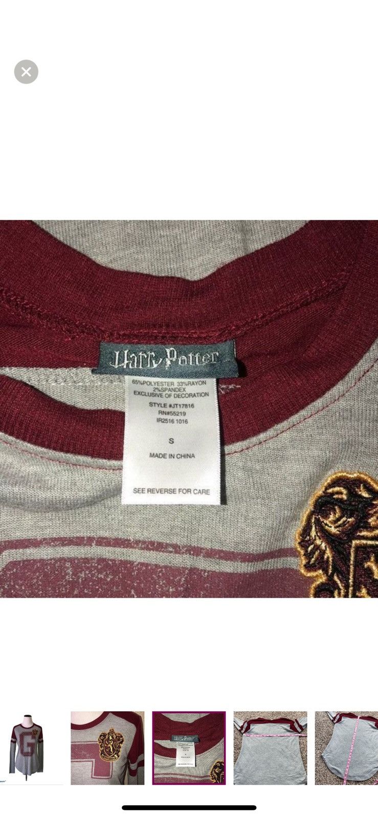 Warner Bros Warner bros Harry Potter small gryffindor long sleeved tee Size S / US 4 / IT 40 - 3 Thumbnail