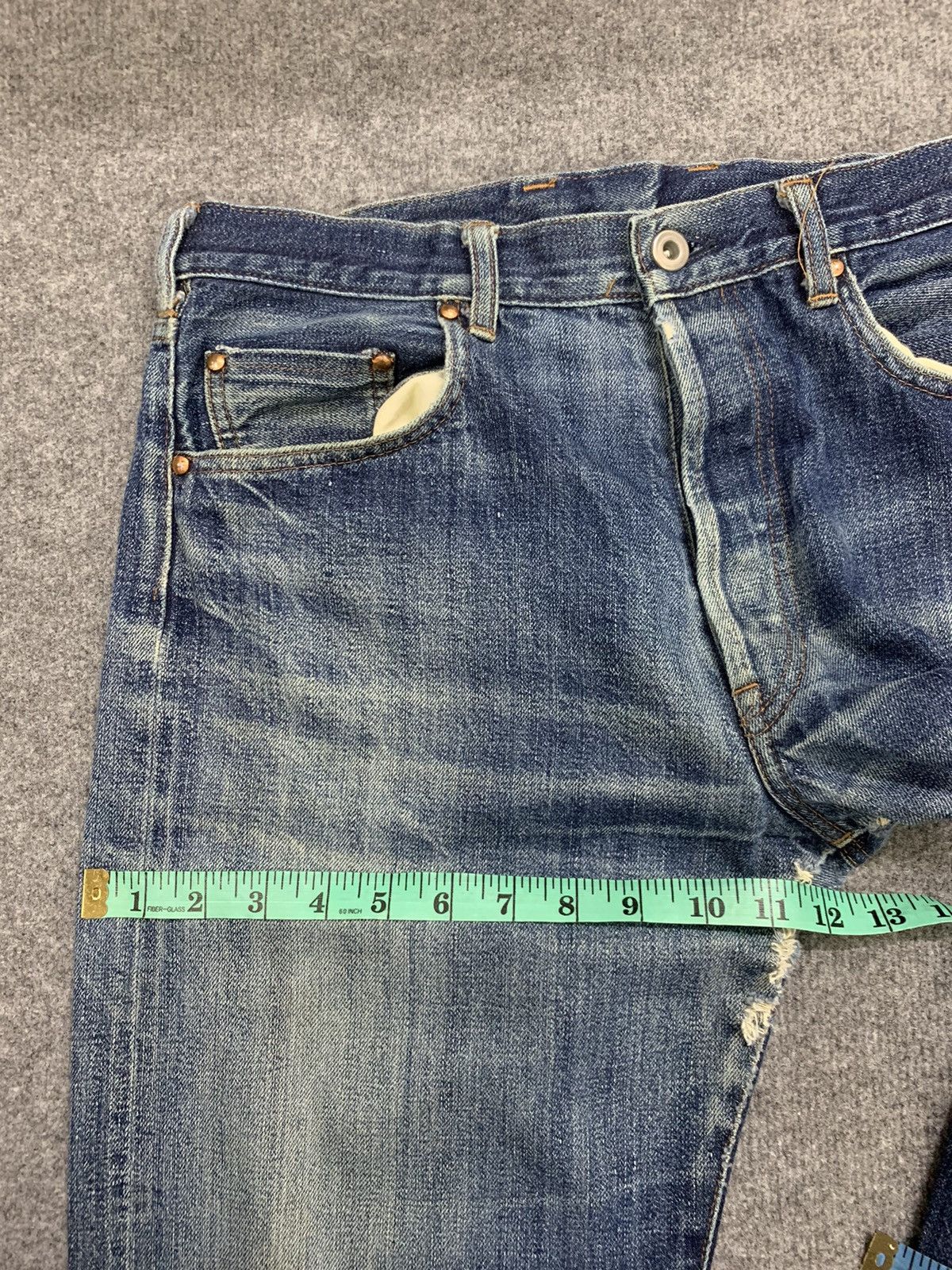 Grailed DISTRESSED DENIM SINGLE POCKET & BACKLE BACK. Size US 30 / EU 46 - 13 Thumbnail