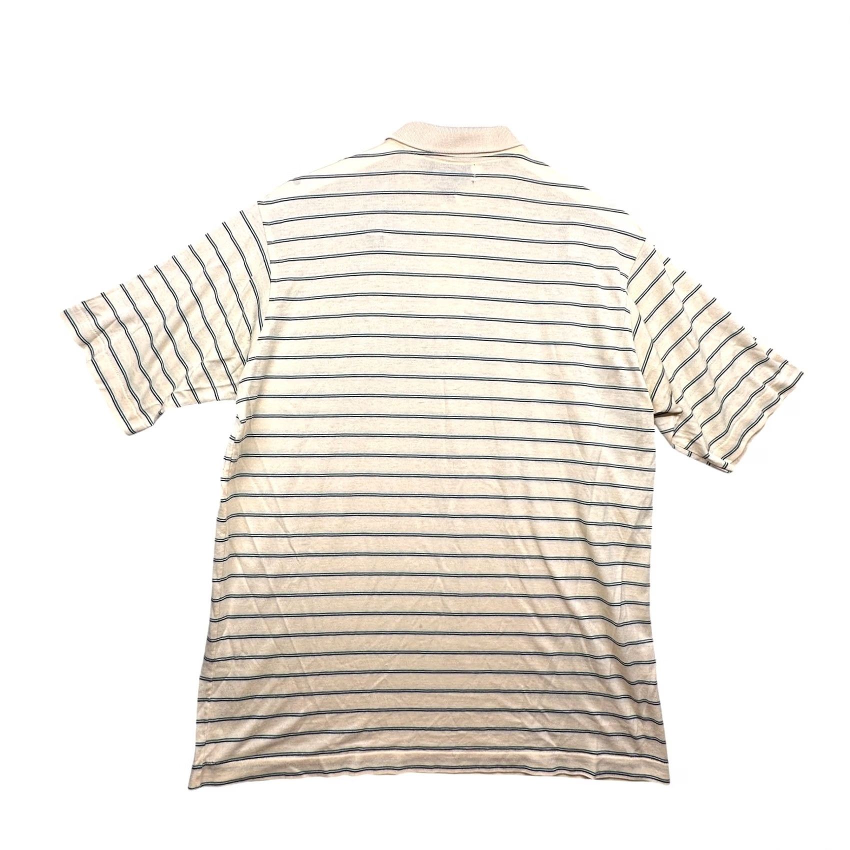 Vintage VINTAGE LL Bean Polo Shirt Mens XL Short Sleeve Striped Yellow Green 80s Size US XL / EU 56 / 4 - 2 Thumbnail